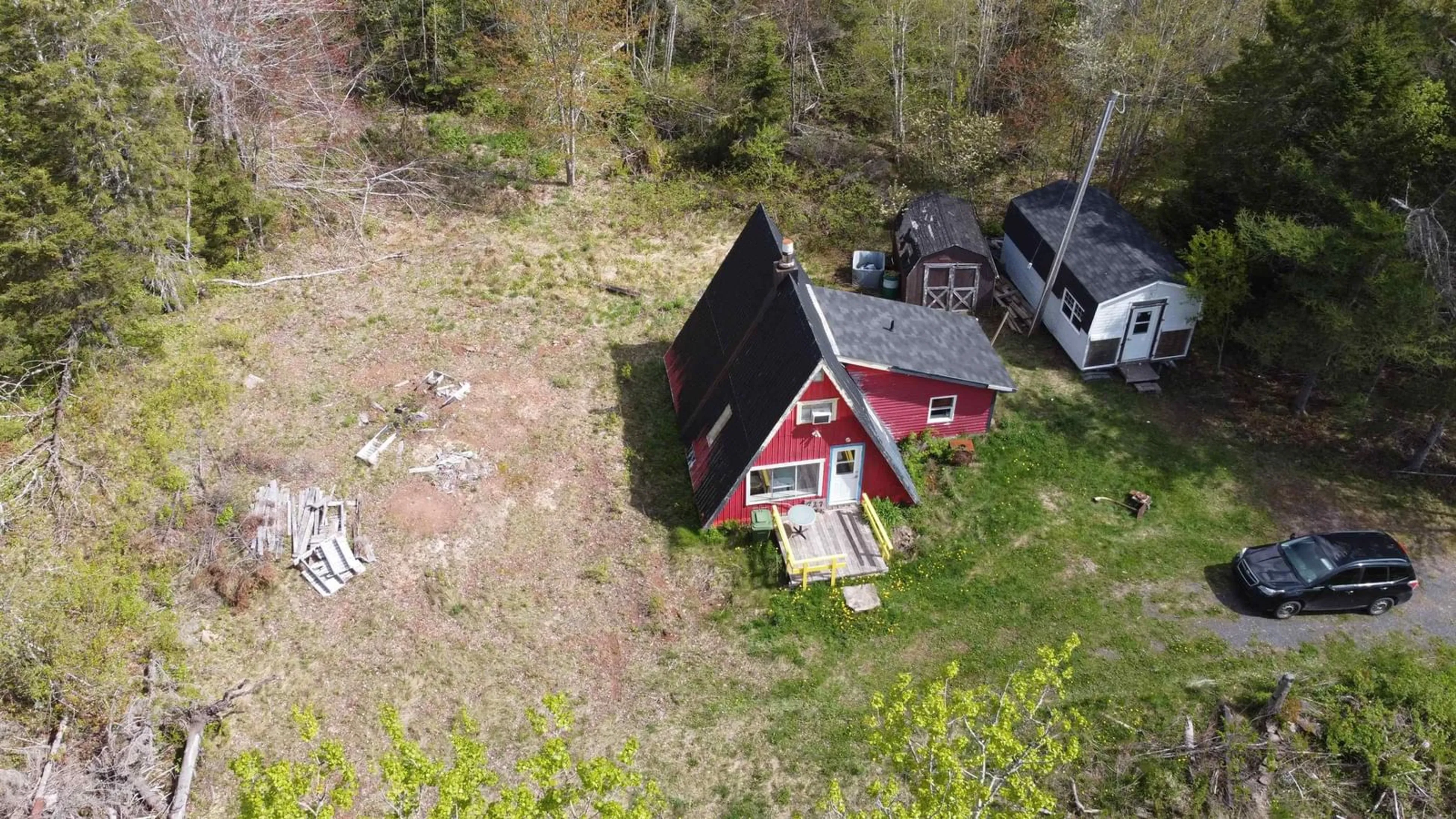 A pic from outside/outdoor area/front of a property/back of a property/a pic from drone, building for 727 Four Mile Brook Rd, Four Mile Brook Nova Scotia B0K 1H0