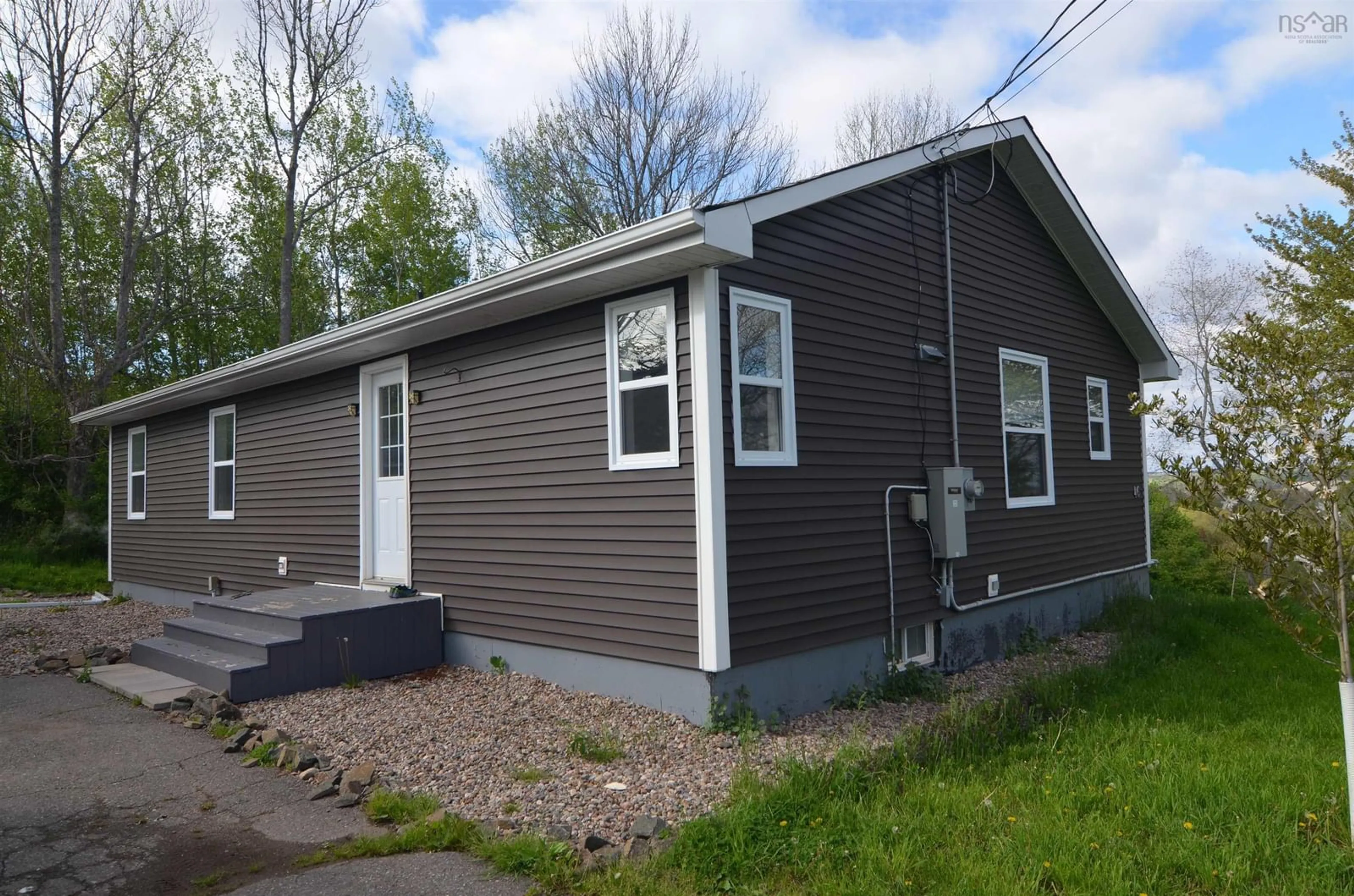 Home with vinyl exterior material, street for 46 Holmes Hill Rd #Unit A, Hantsport Nova Scotia B0P 1P0