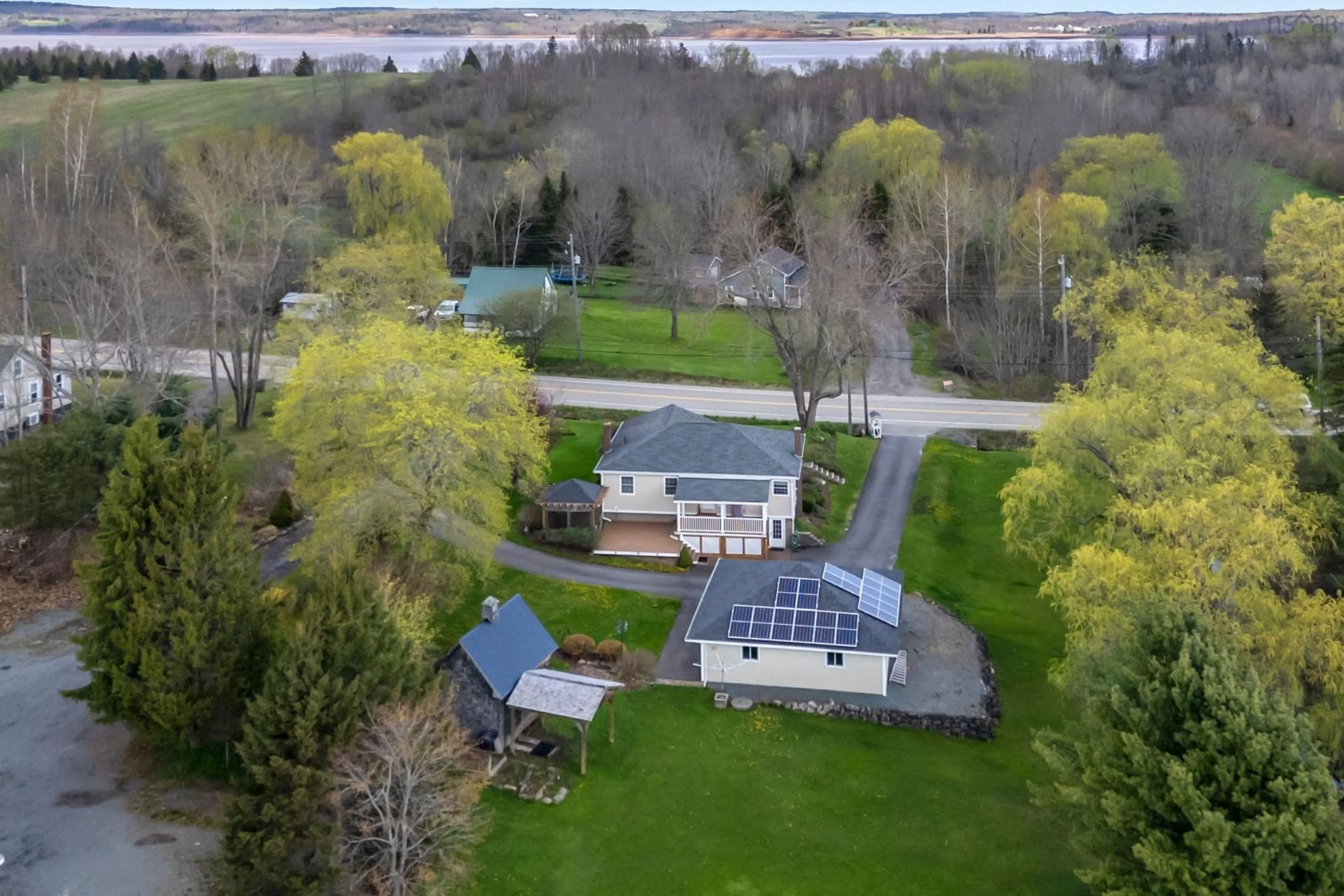 A pic from outside/outdoor area/front of a property/back of a property/a pic from drone, water/lake/river/ocean view for 580 Hwy 1, Mount Denson Nova Scotia B0P 1P0