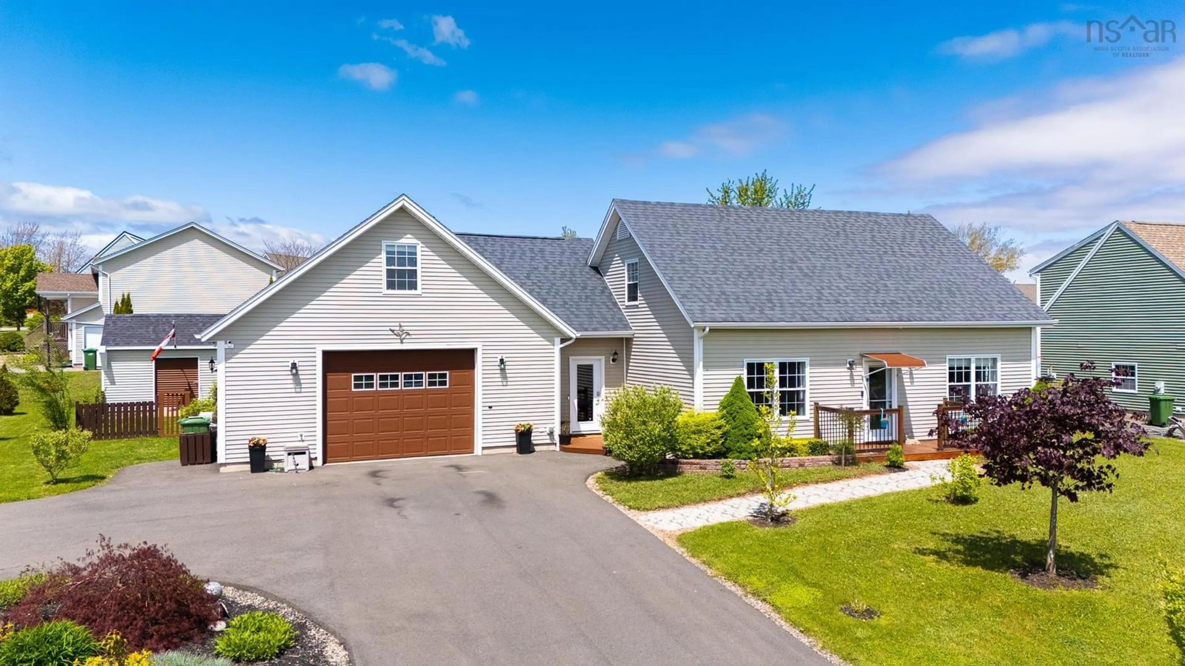 Home with vinyl exterior material, street for 3 Cooperage Lane, Port Williams Nova Scotia B0P 1T0