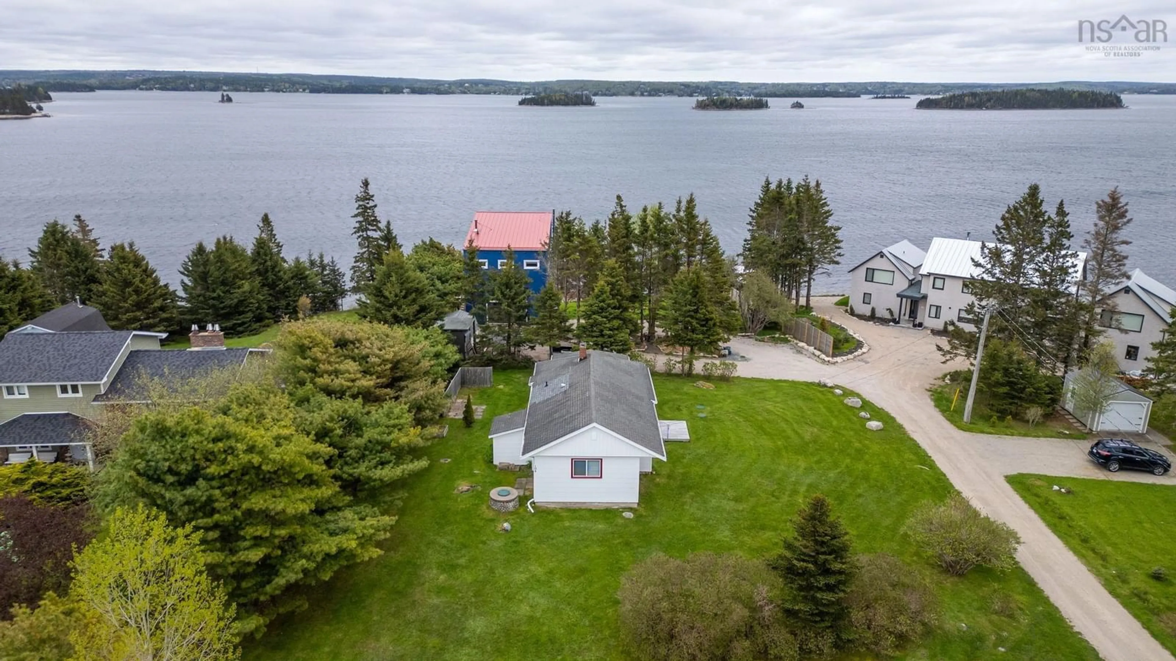 A pic from outside/outdoor area/front of a property/back of a property/a pic from drone, water/lake/river/ocean view for 104 Meisners Point Rd, Ingramport Nova Scotia B3Z 3Z2