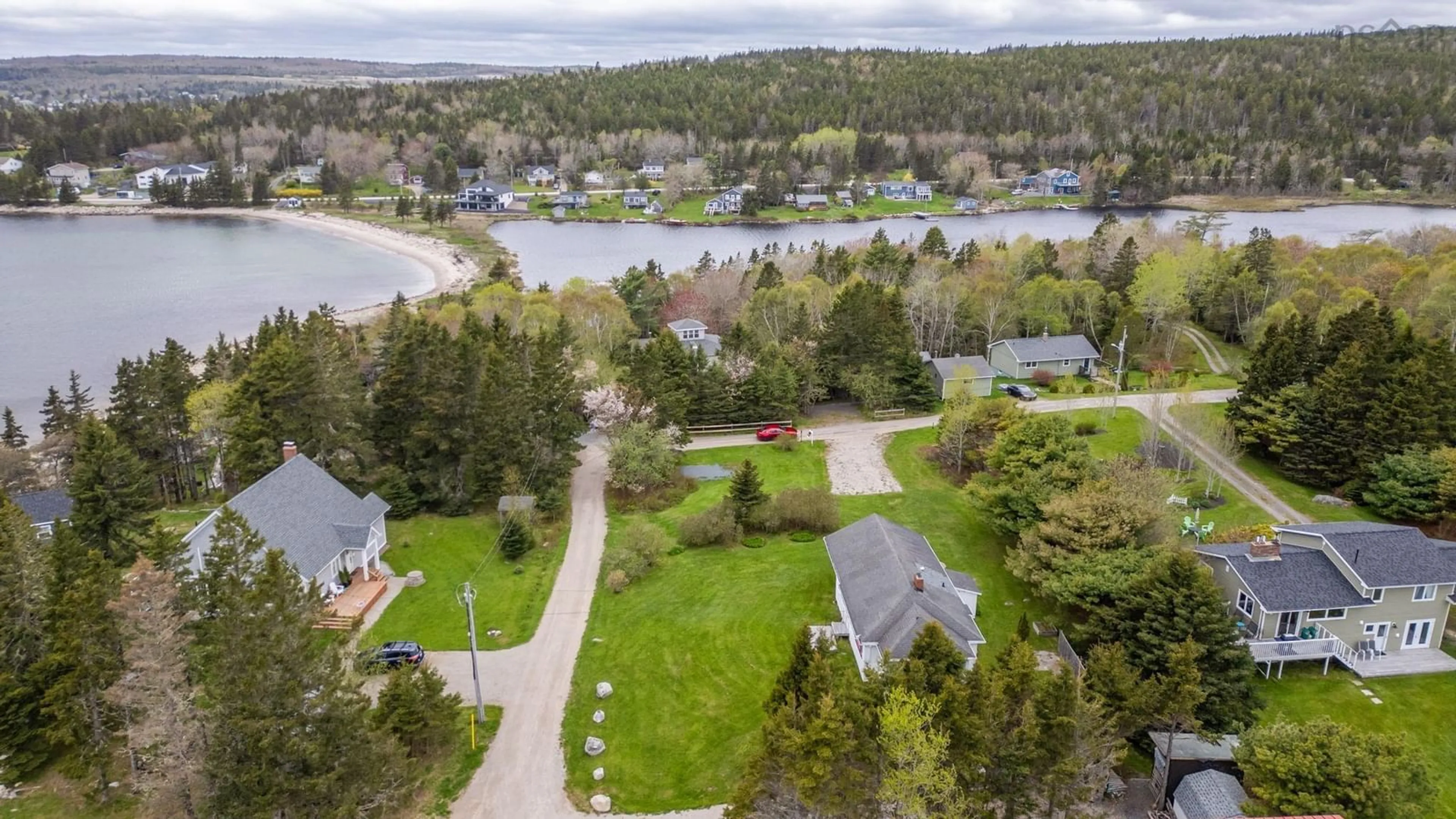 A pic from outside/outdoor area/front of a property/back of a property/a pic from drone, water/lake/river/ocean view for 104 Meisners Point Rd, Ingramport Nova Scotia B3Z 3Z2