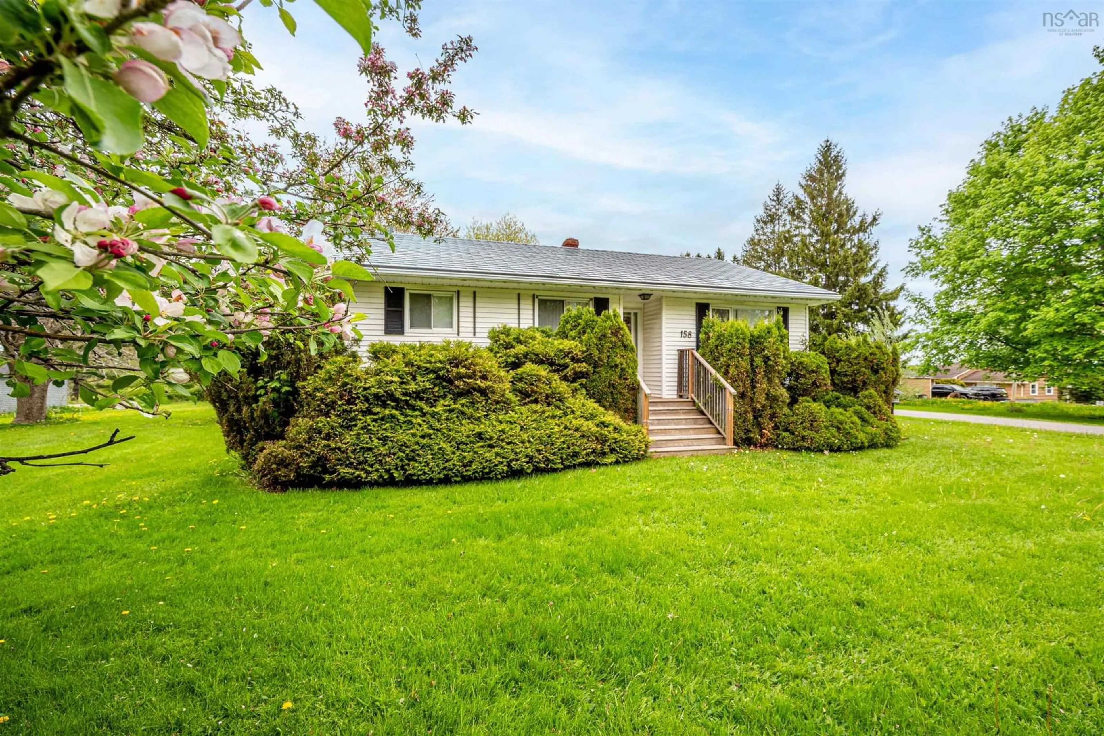 Home with vinyl exterior material, street for 158 Town Rd, Falmouth Nova Scotia B0P 1P0
