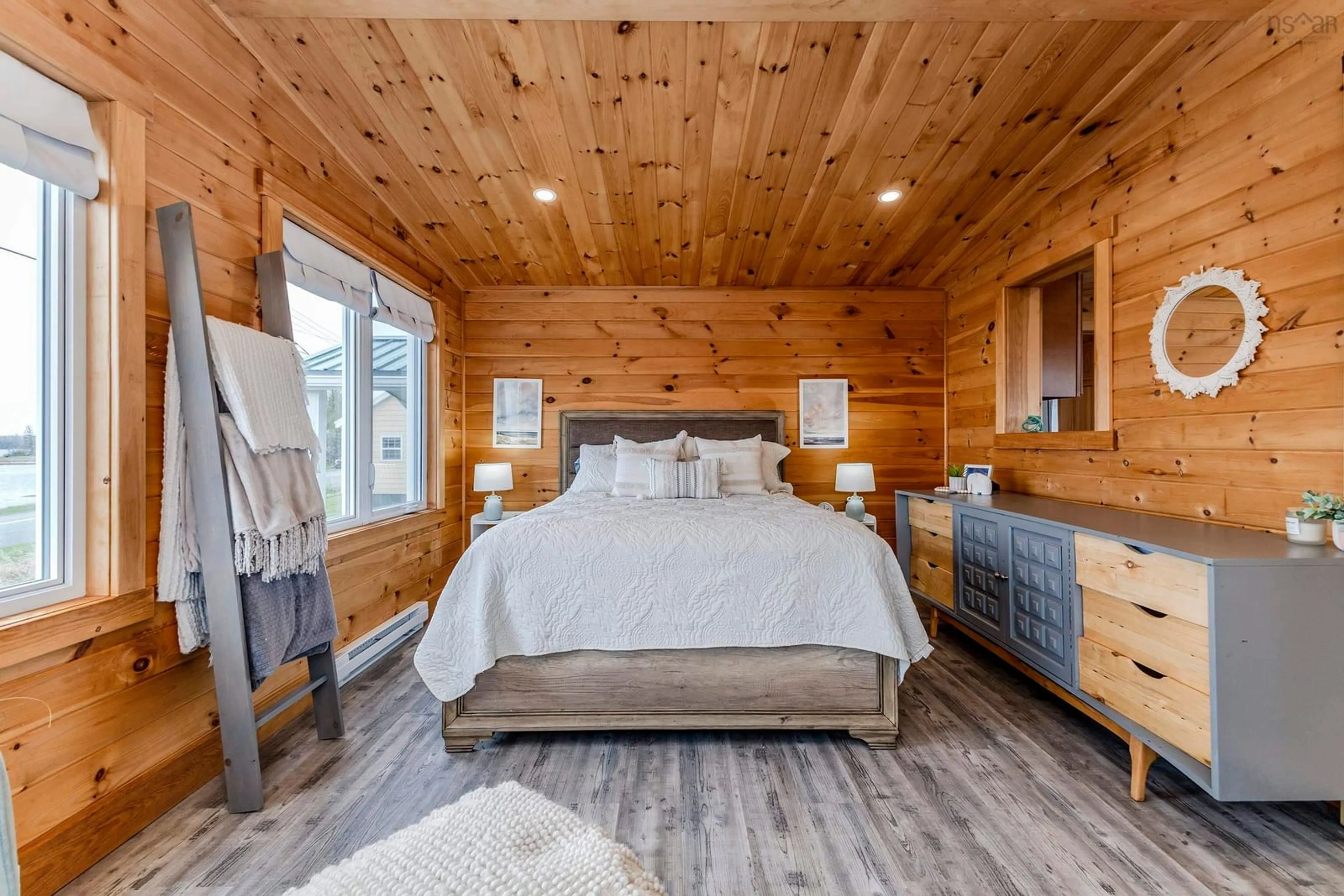 Bedroom with bed, wood/laminate floor for 565 Caribou Island Rd, Caribou Island Nova Scotia B0K 1H0