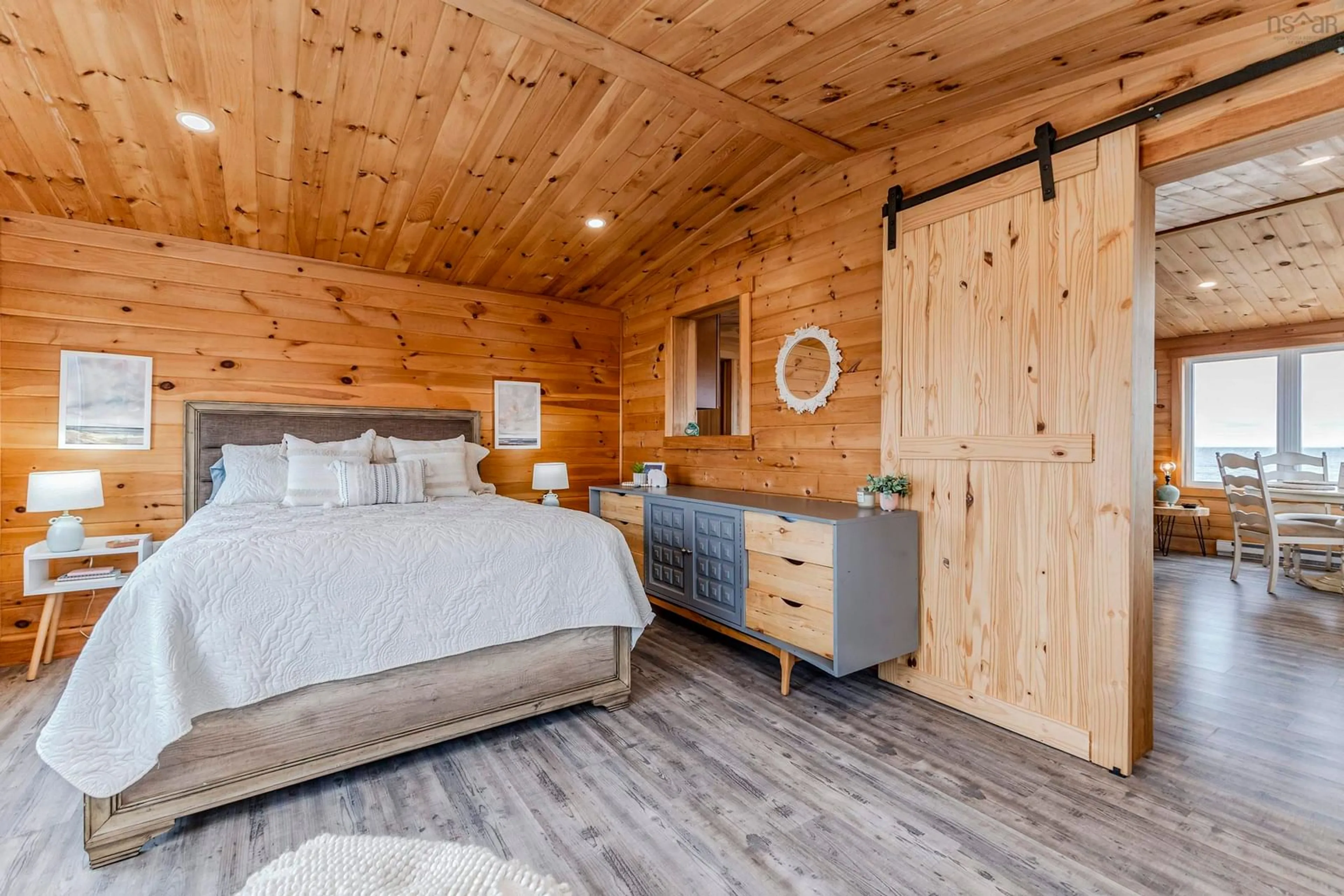 Bedroom with bed, wood/laminate floor for 565 Caribou Island Rd, Caribou Island Nova Scotia B0K 1H0