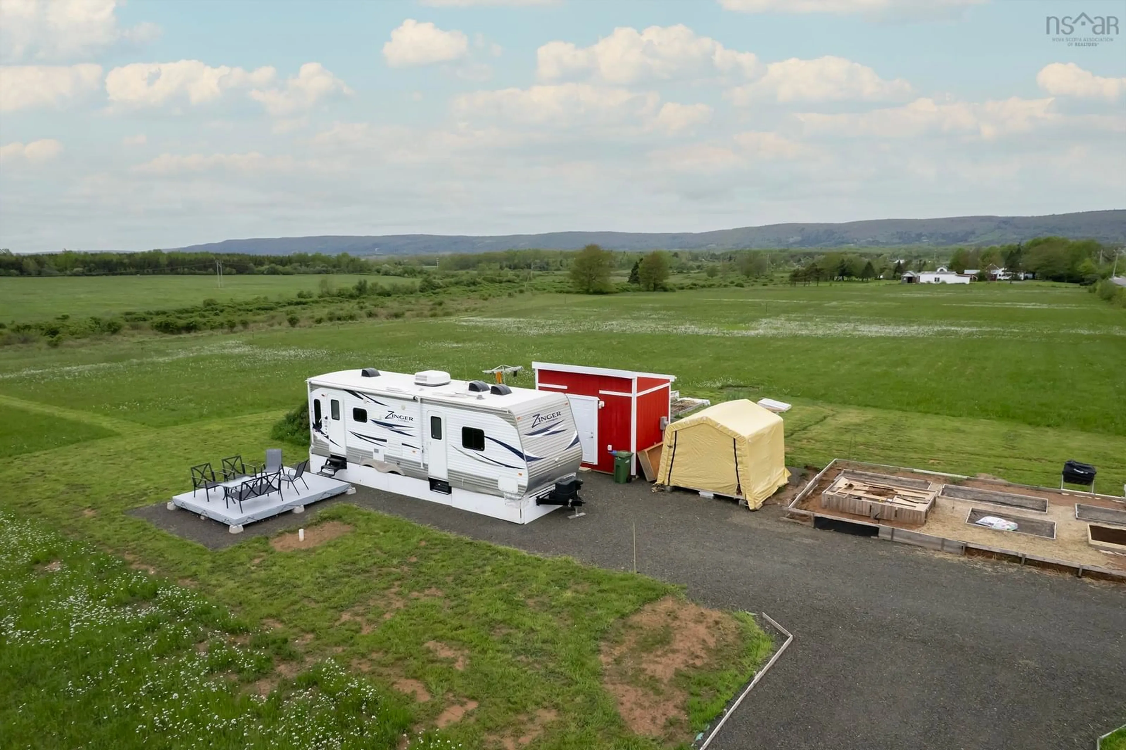 A pic from outside/outdoor area/front of a property/back of a property/a pic from drone, mountain view for 81 Brickyard Rd, Carleton Corner Nova Scotia B0S 1C0