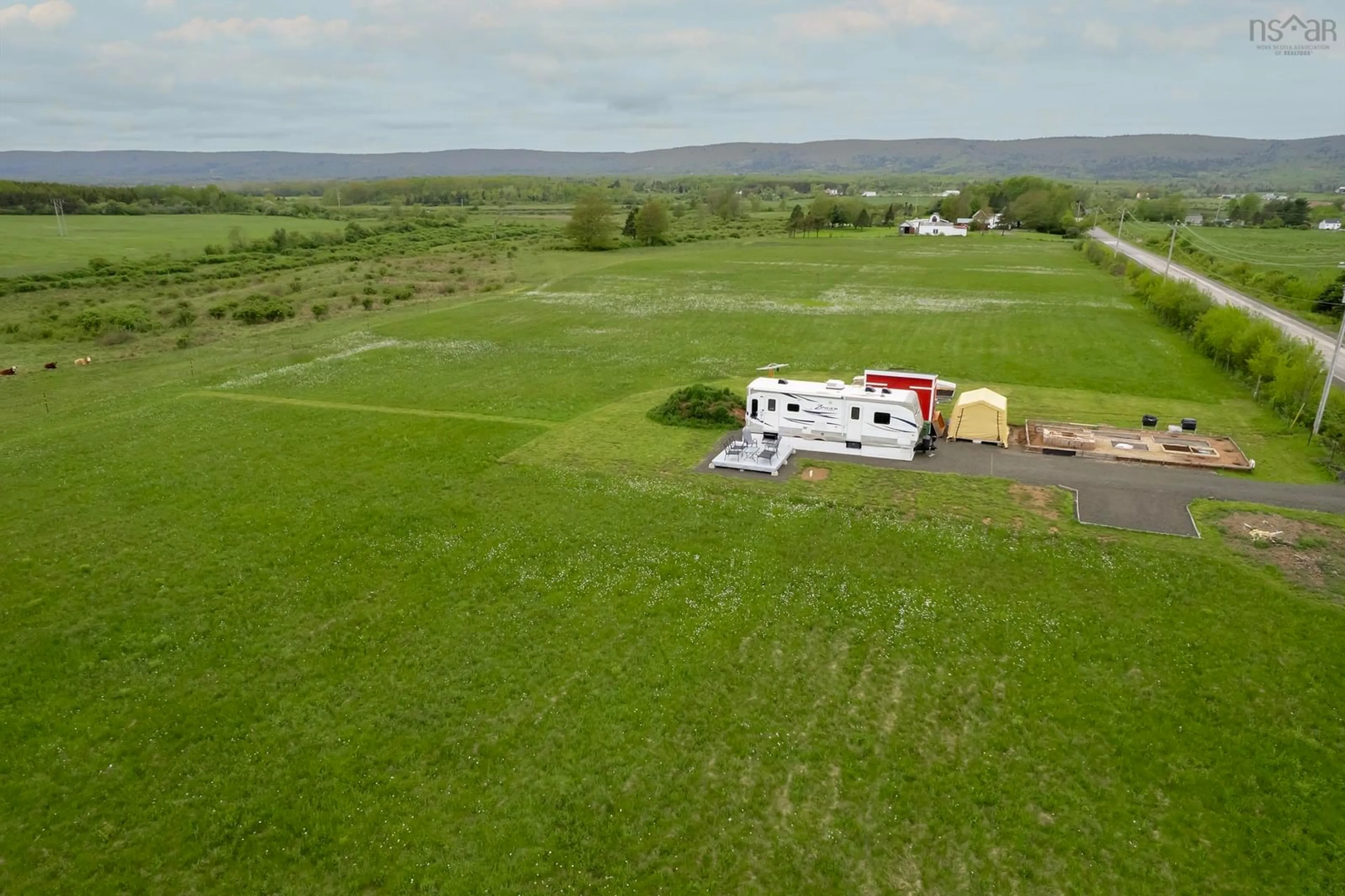 A pic from outside/outdoor area/front of a property/back of a property/a pic from drone, mountain view for 81 Brickyard Rd, Carleton Corner Nova Scotia B0S 1C0