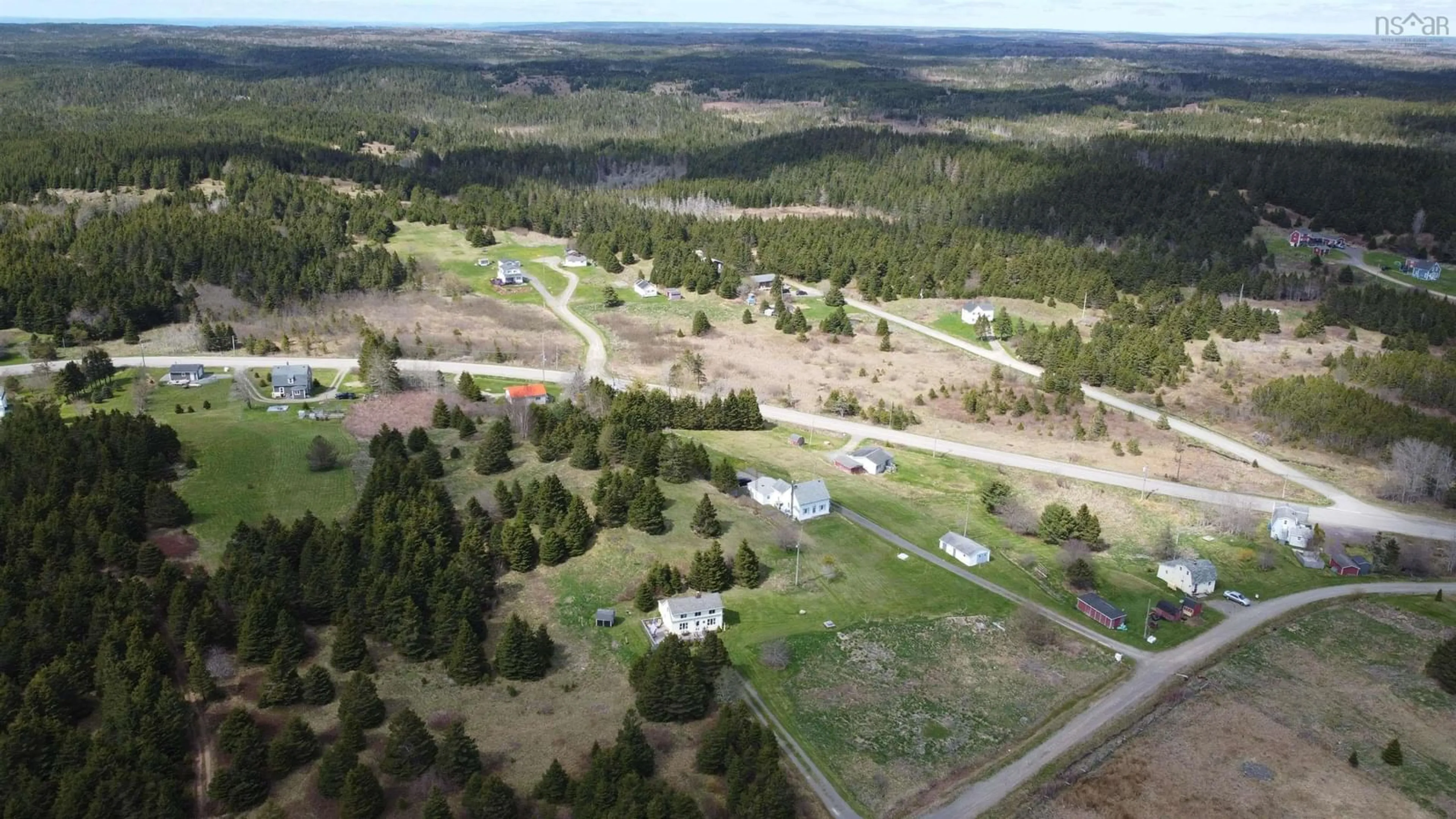 A pic from outside/outdoor area/front of a property/back of a property/a pic from drone, forest/trees view for 38 Lerues Lane, L'Ardoise Nova Scotia B0E 1S0