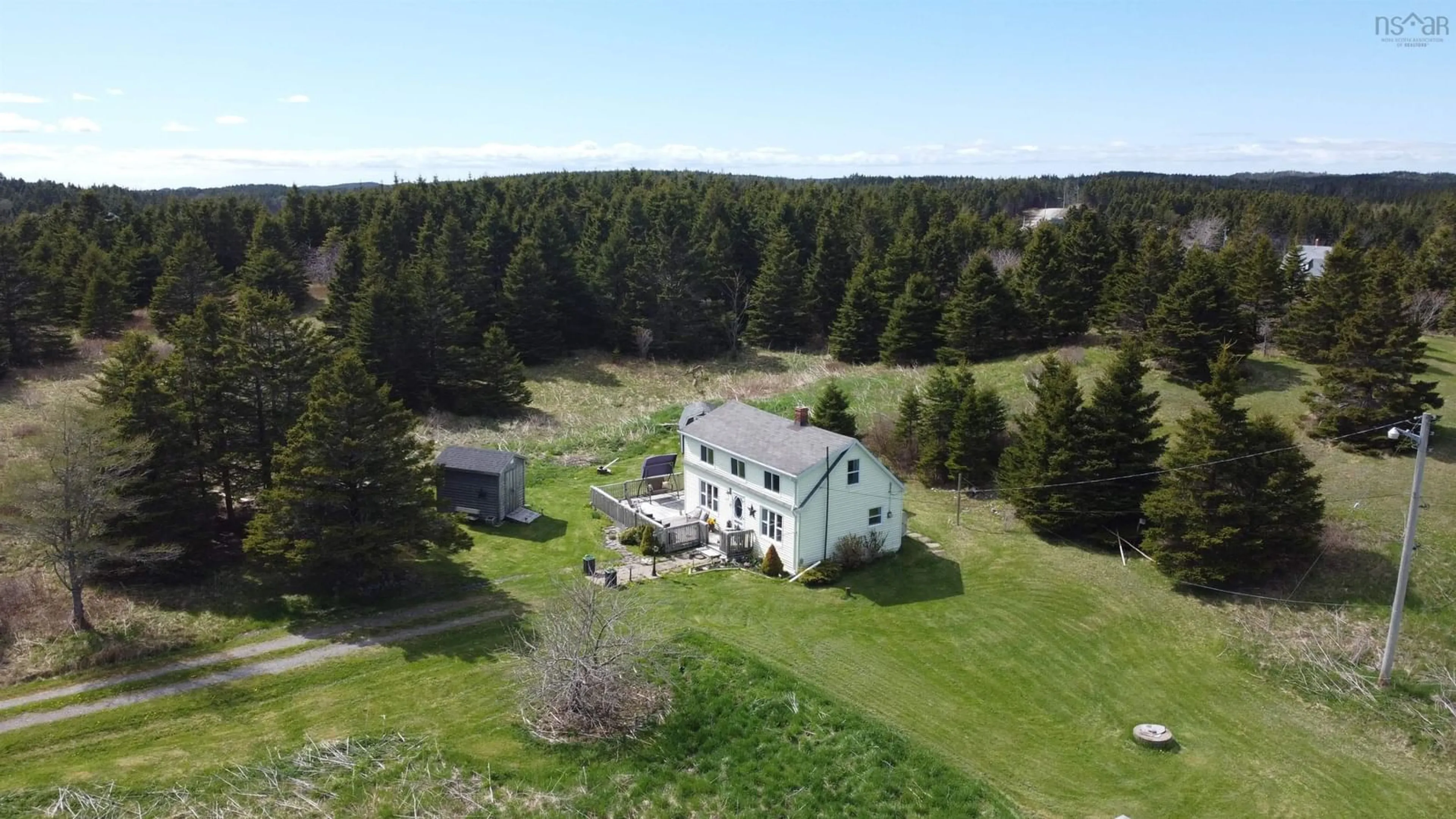 A pic from outside/outdoor area/front of a property/back of a property/a pic from drone, building for 38 Lerues Lane, L'Ardoise Nova Scotia B0E 1S0
