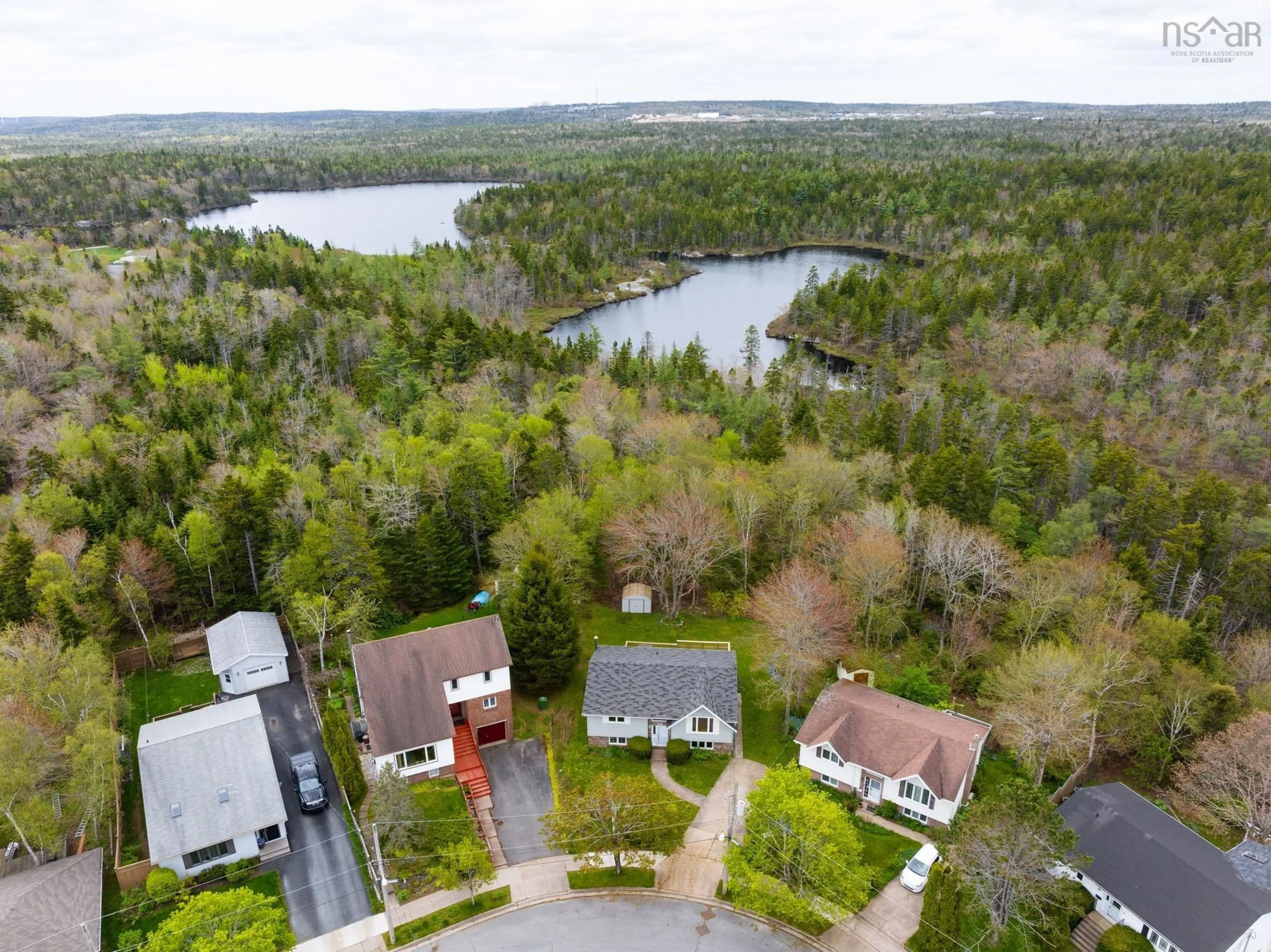 A pic from outside/outdoor area/front of a property/back of a property/a pic from drone, water/lake/river/ocean view for 45 Feldspar Cres, Halifax Nova Scotia B3R 2M2