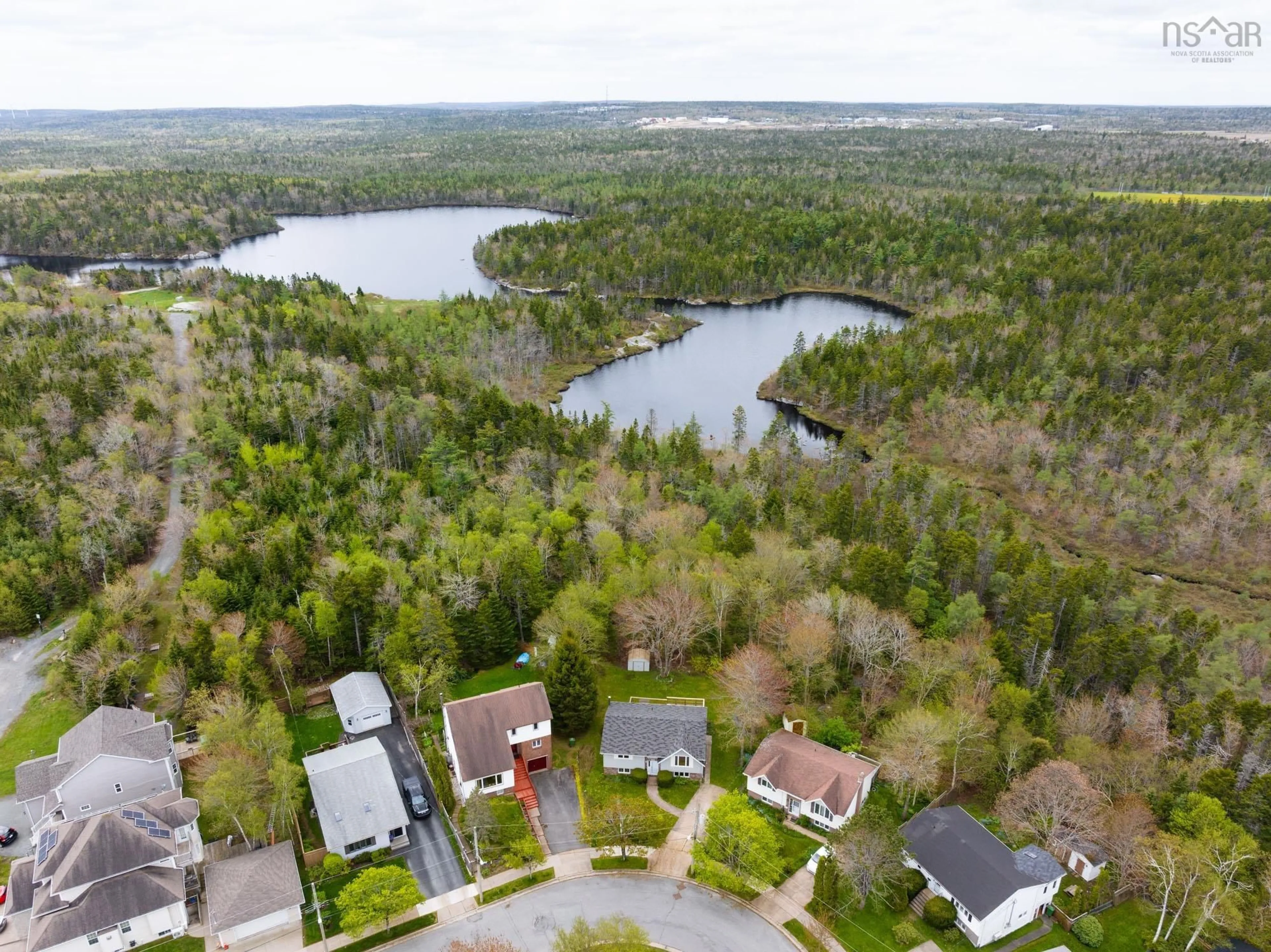 A pic from outside/outdoor area/front of a property/back of a property/a pic from drone, water/lake/river/ocean view for 45 Feldspar Cres, Halifax Nova Scotia B3R 2M2