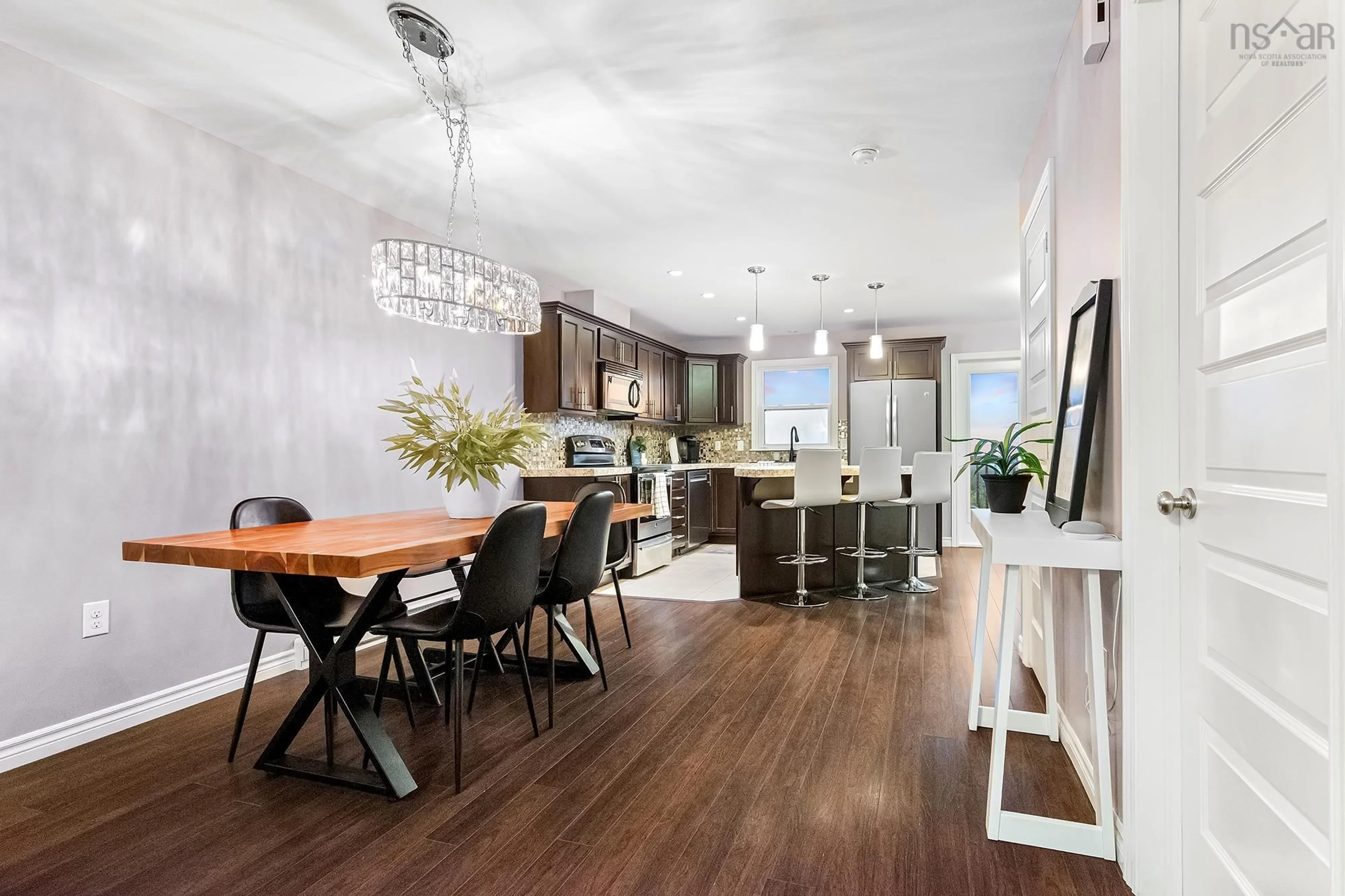Open concept kitchen, wood/laminate floor for 176 Alabaster Way, Halifax Nova Scotia B3P 0E6