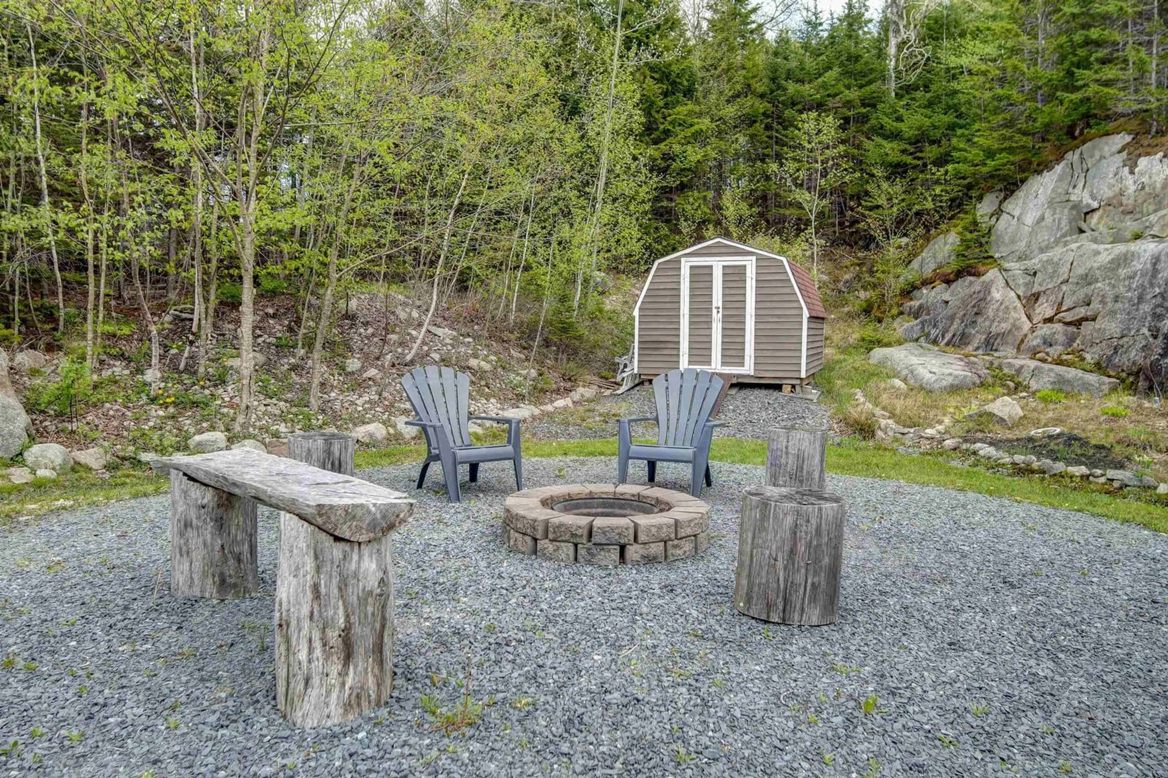 Patio, forest/trees view for 16 Forest Glade Dr, Hatchet Lake Nova Scotia B3T 1R6