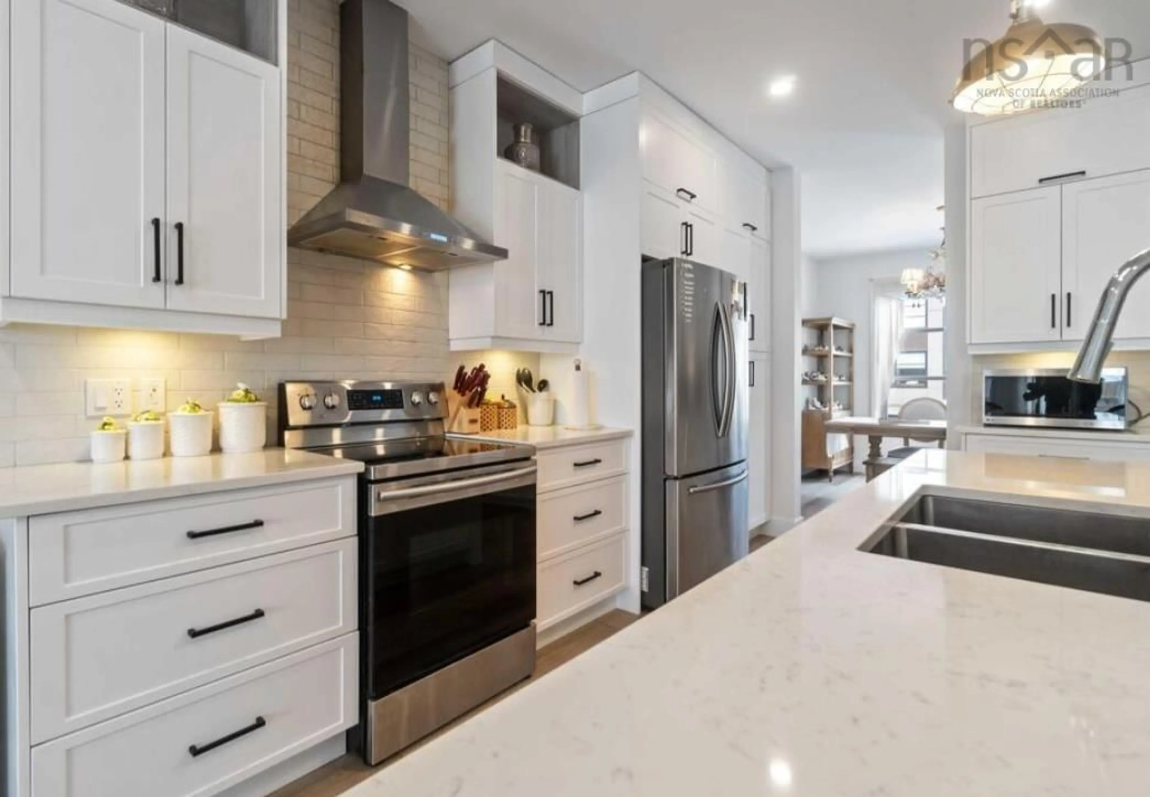 Contemporary kitchen, ceramic/tile floor for 92 Darjeeling Dr, Long Lake Nova Scotia B3P 0K1