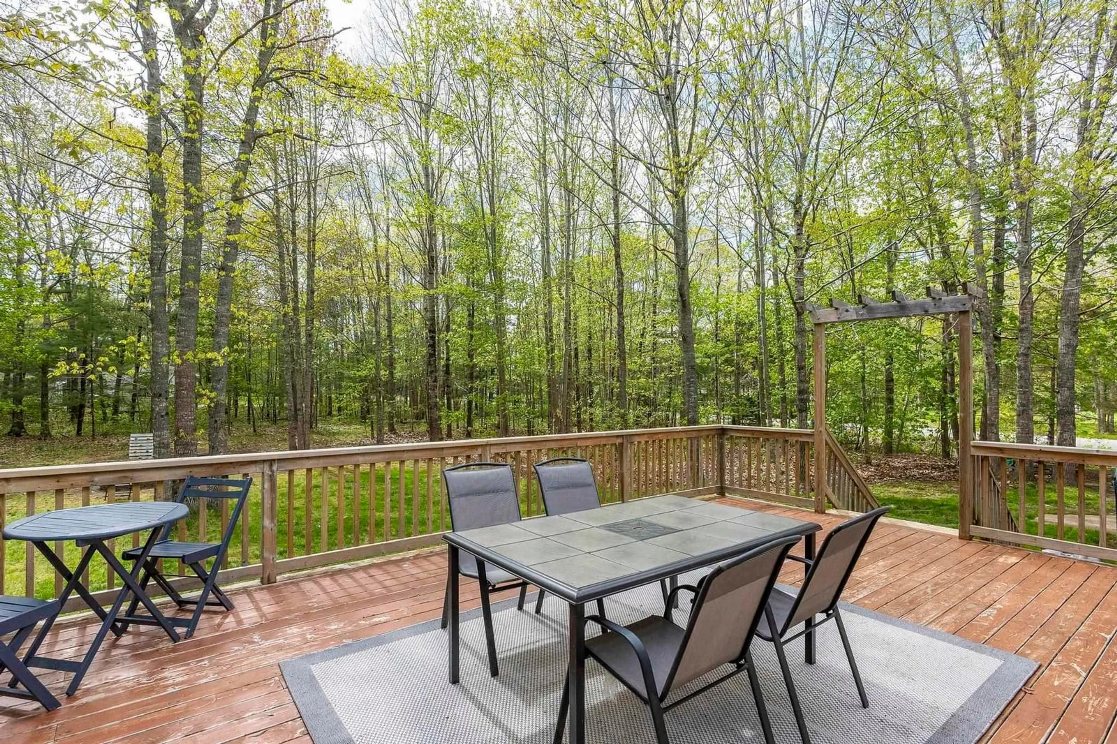Patio, forest/trees view for 35 Poplar Dr, Meadowvale Nova Scotia B0P 1R0