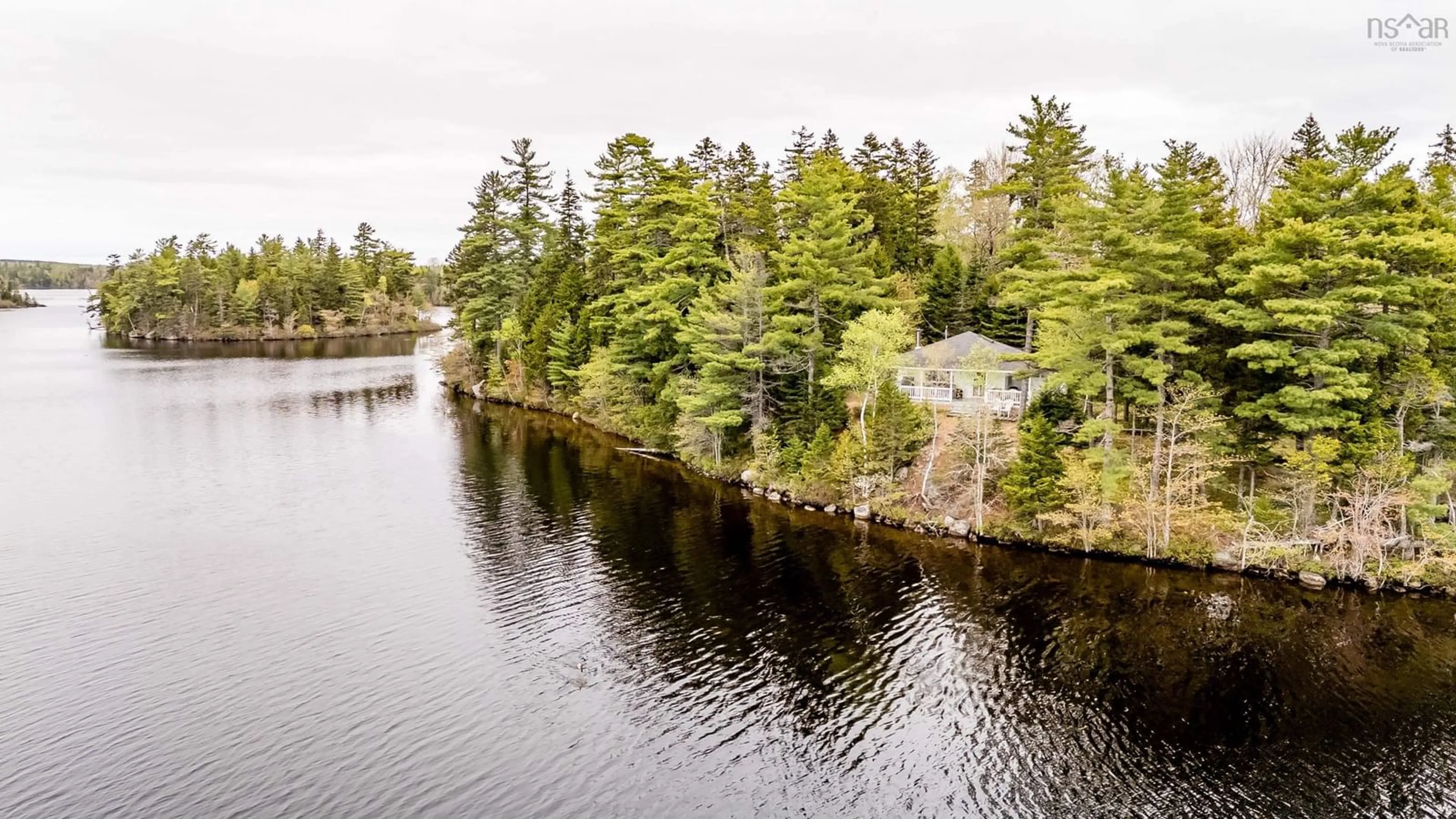 A pic from outside/outdoor area/front of a property/back of a property/a pic from drone, water/lake/river/ocean view for 80 O 12 Rd, Lake George Nova Scotia B0P 1C0