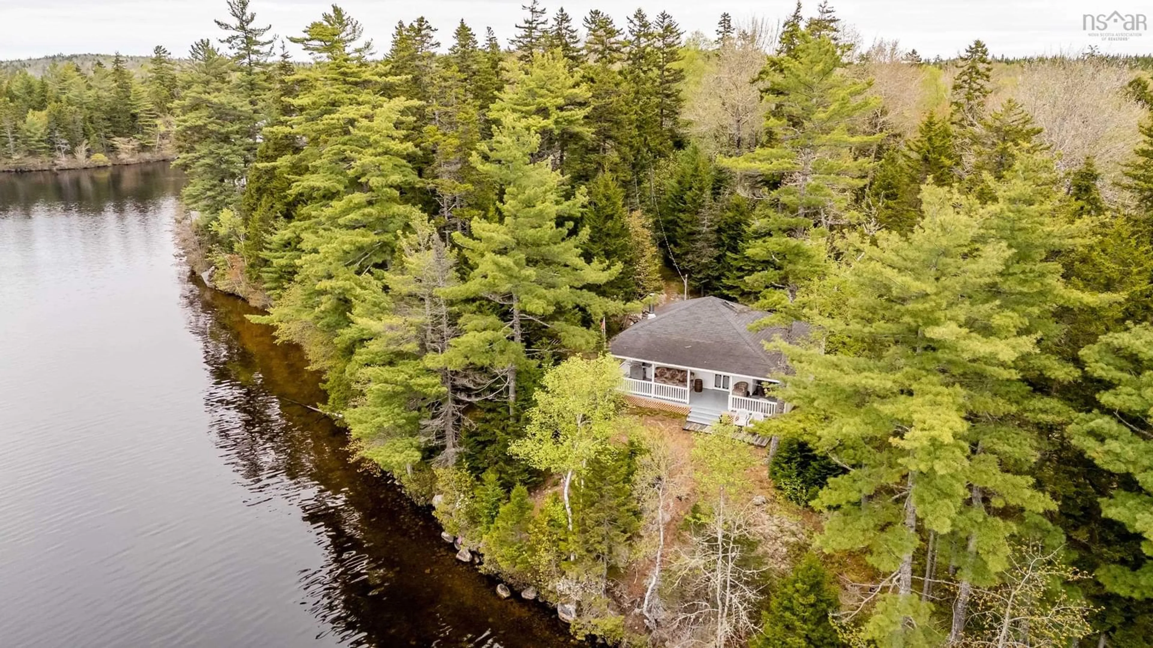 A pic from outside/outdoor area/front of a property/back of a property/a pic from drone, water/lake/river/ocean view for 80 O 12 Rd, Lake George Nova Scotia B0P 1C0