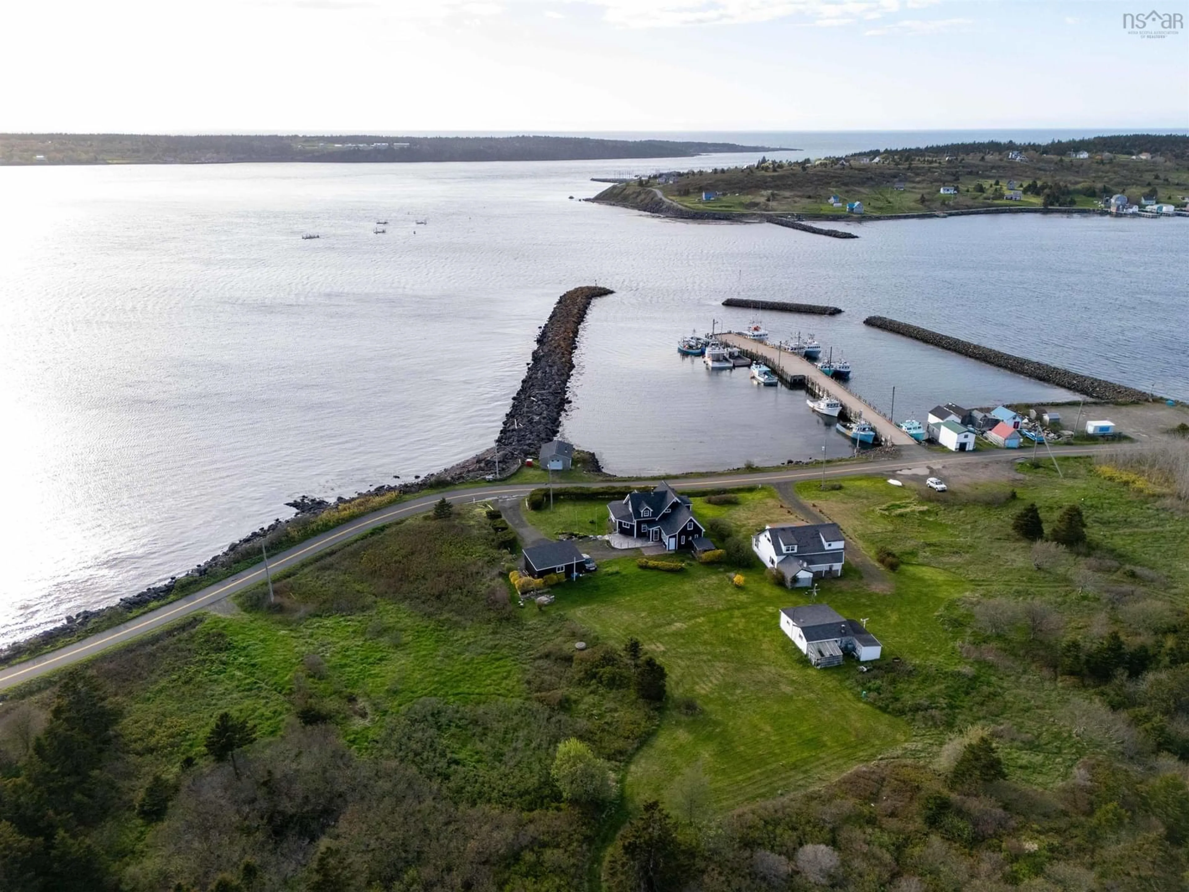 A pic from outside/outdoor area/front of a property/back of a property/a pic from drone, water/lake/river/ocean view for 423 Overcove Road, Freeport Nova Scotia B0V 1B0