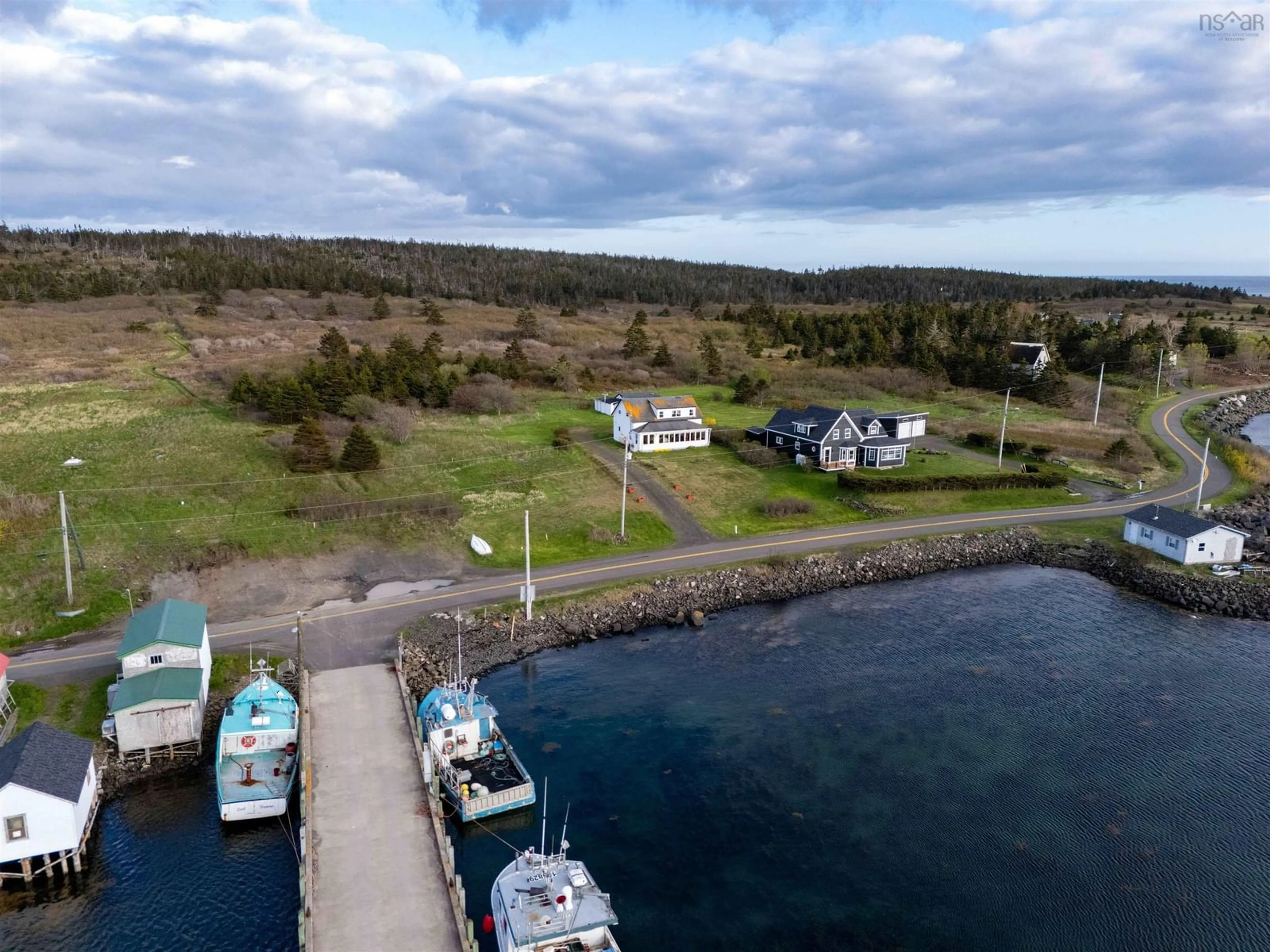 A pic from outside/outdoor area/front of a property/back of a property/a pic from drone, water/lake/river/ocean view for 423 Overcove Road, Freeport Nova Scotia B0V 1B0