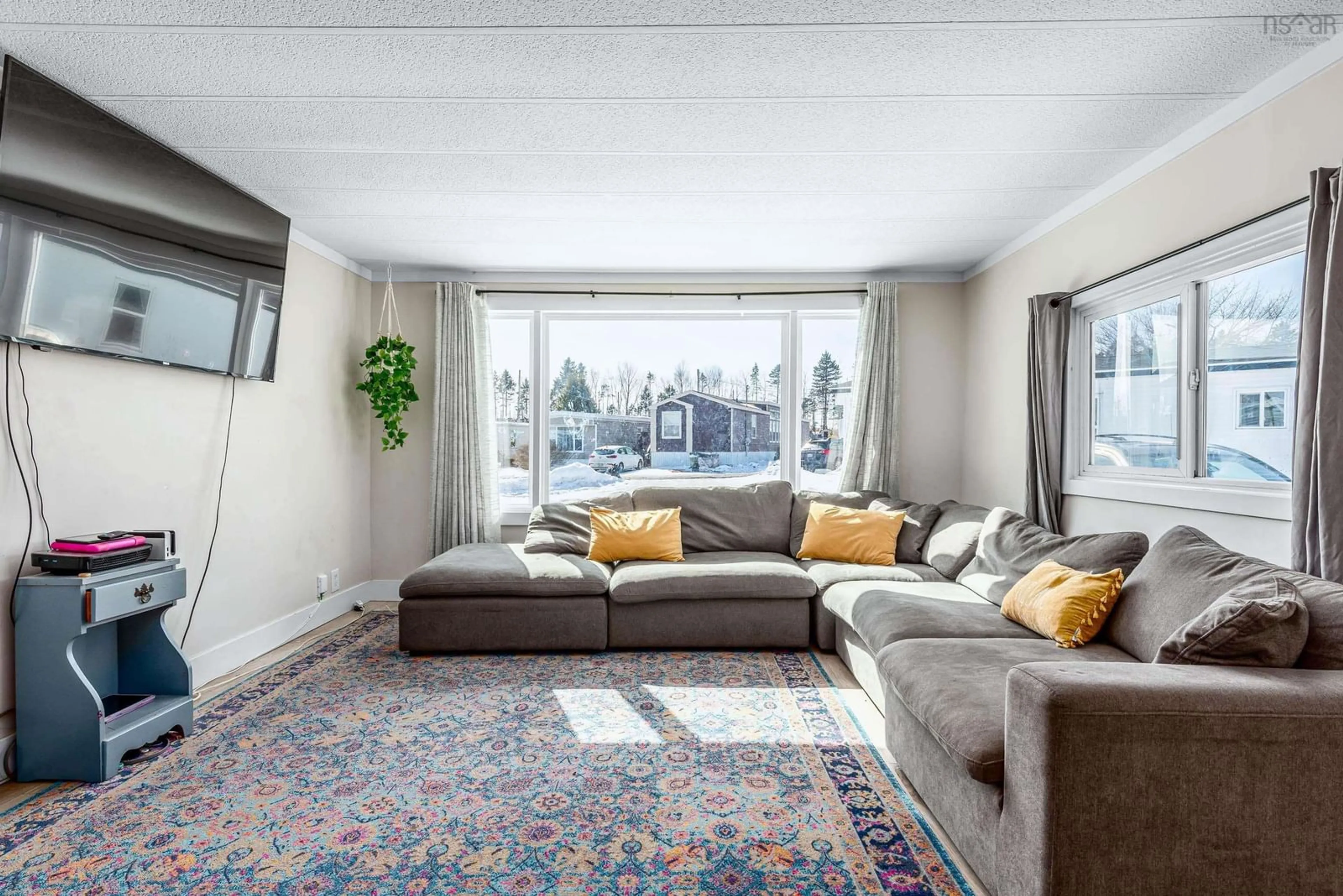 Living room with furniture, carpet floor for 5 Wilson Ave, Dartmouth Nova Scotia B2Y 2B2