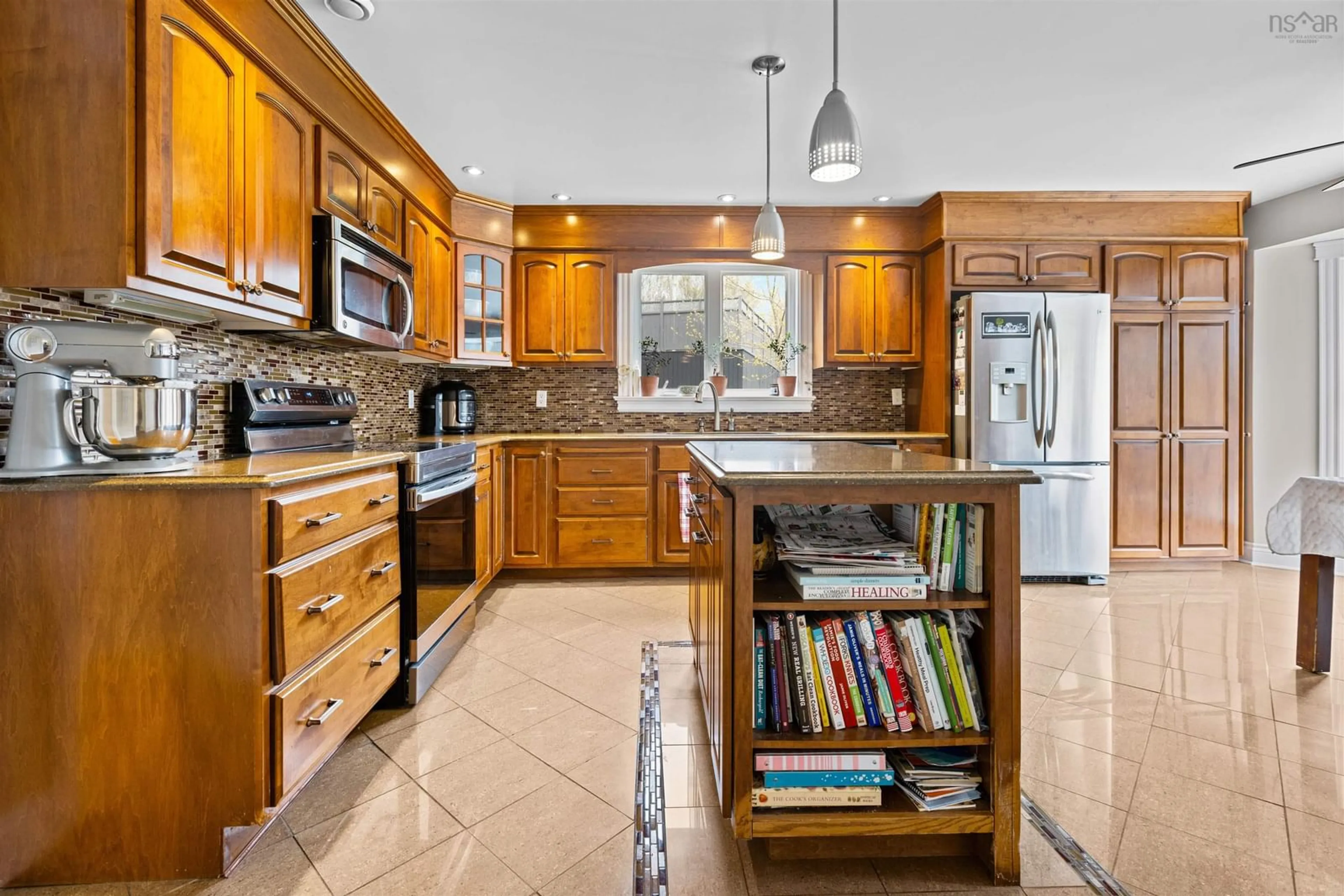 Open concept kitchen, ceramic/tile floor for 30 Bardmoor Cres, Sydney River Nova Scotia B1S 3J6