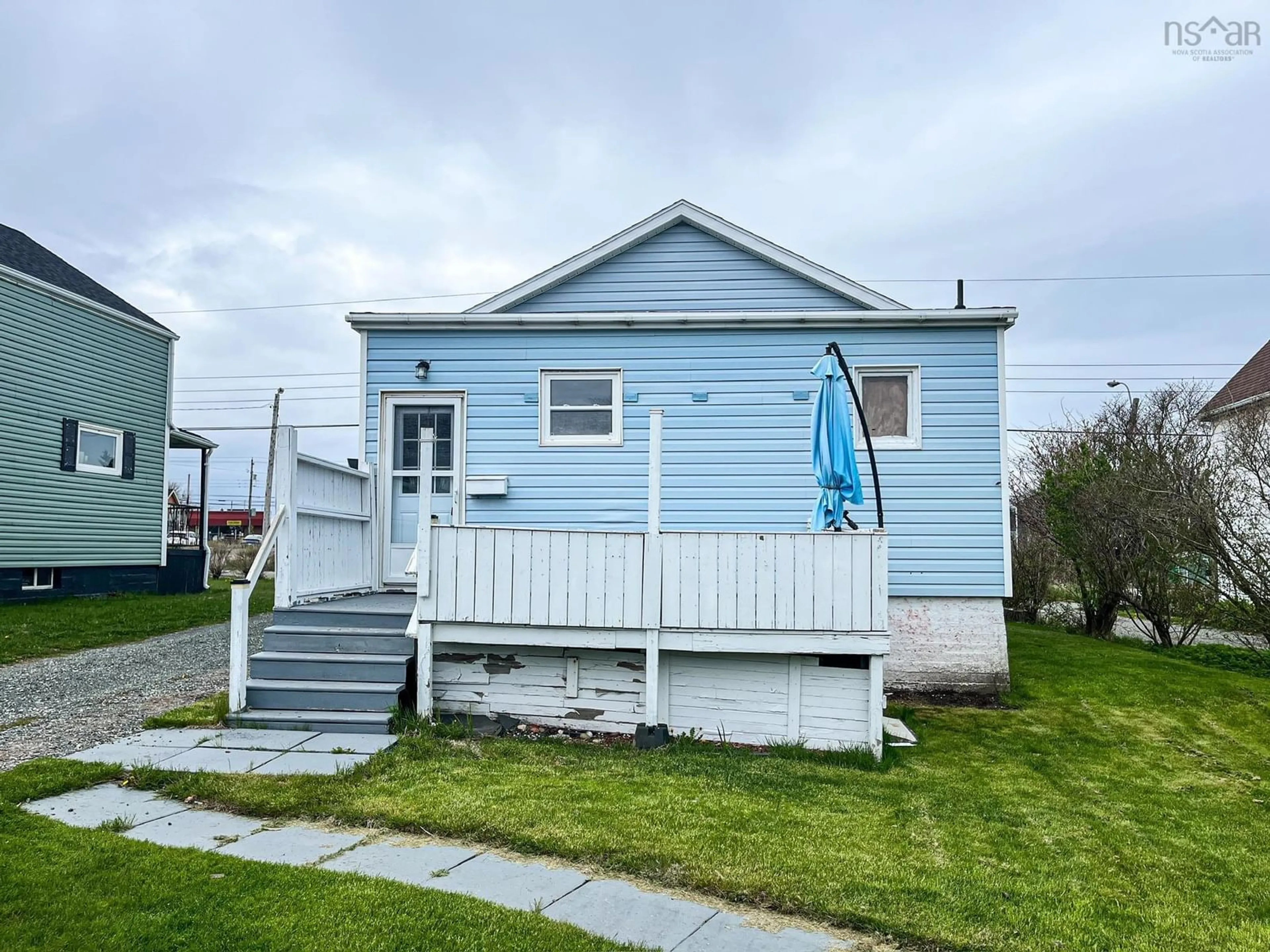 Home with vinyl exterior material, street for 107 Ocean Ave, Glace Bay Nova Scotia B1A 3V5