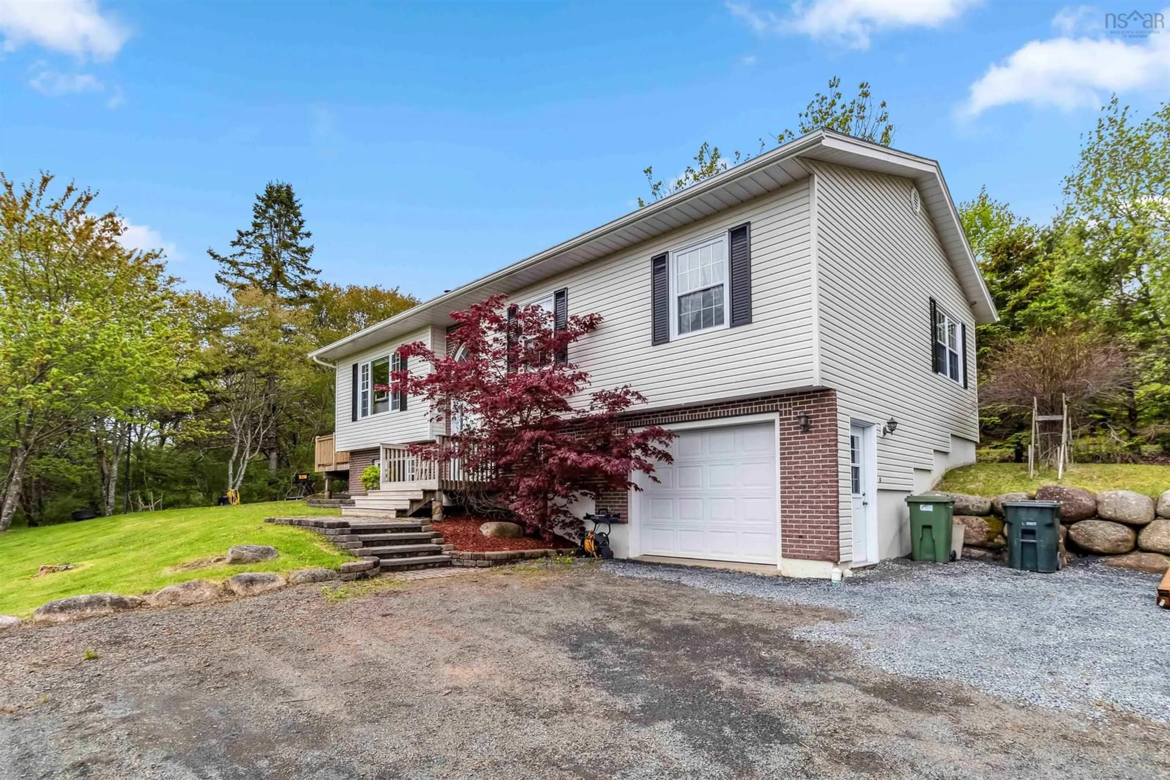 Home with vinyl exterior material, street for 85 Knickle Rd, Lunenburg Nova Scotia B0J 2C0