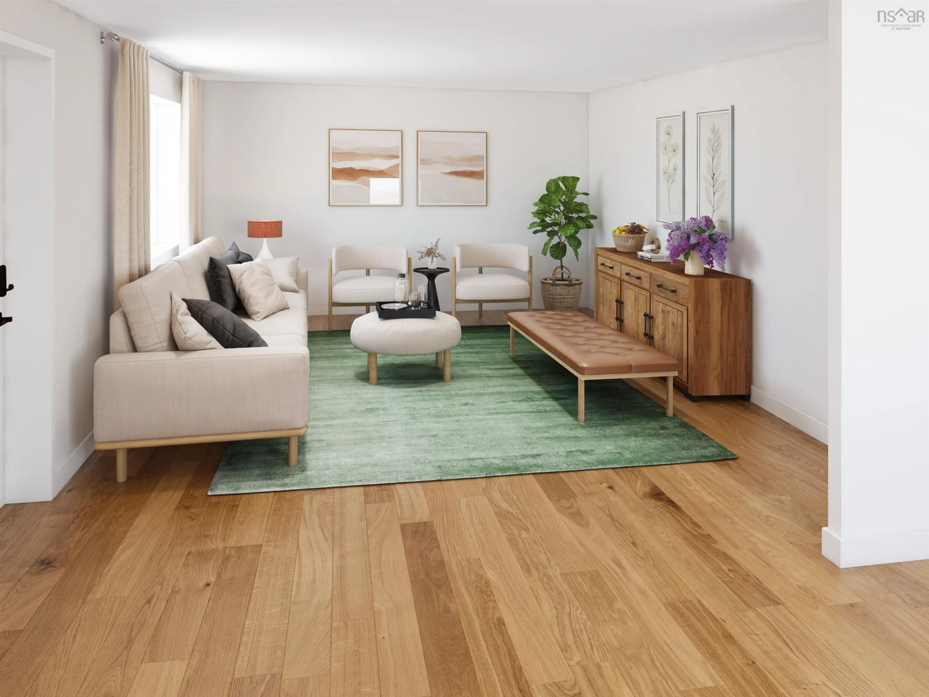 Living room with furniture, wood/laminate floor for 1385 Willow Church Rd, Balfron Nova Scotia B0K 1V0