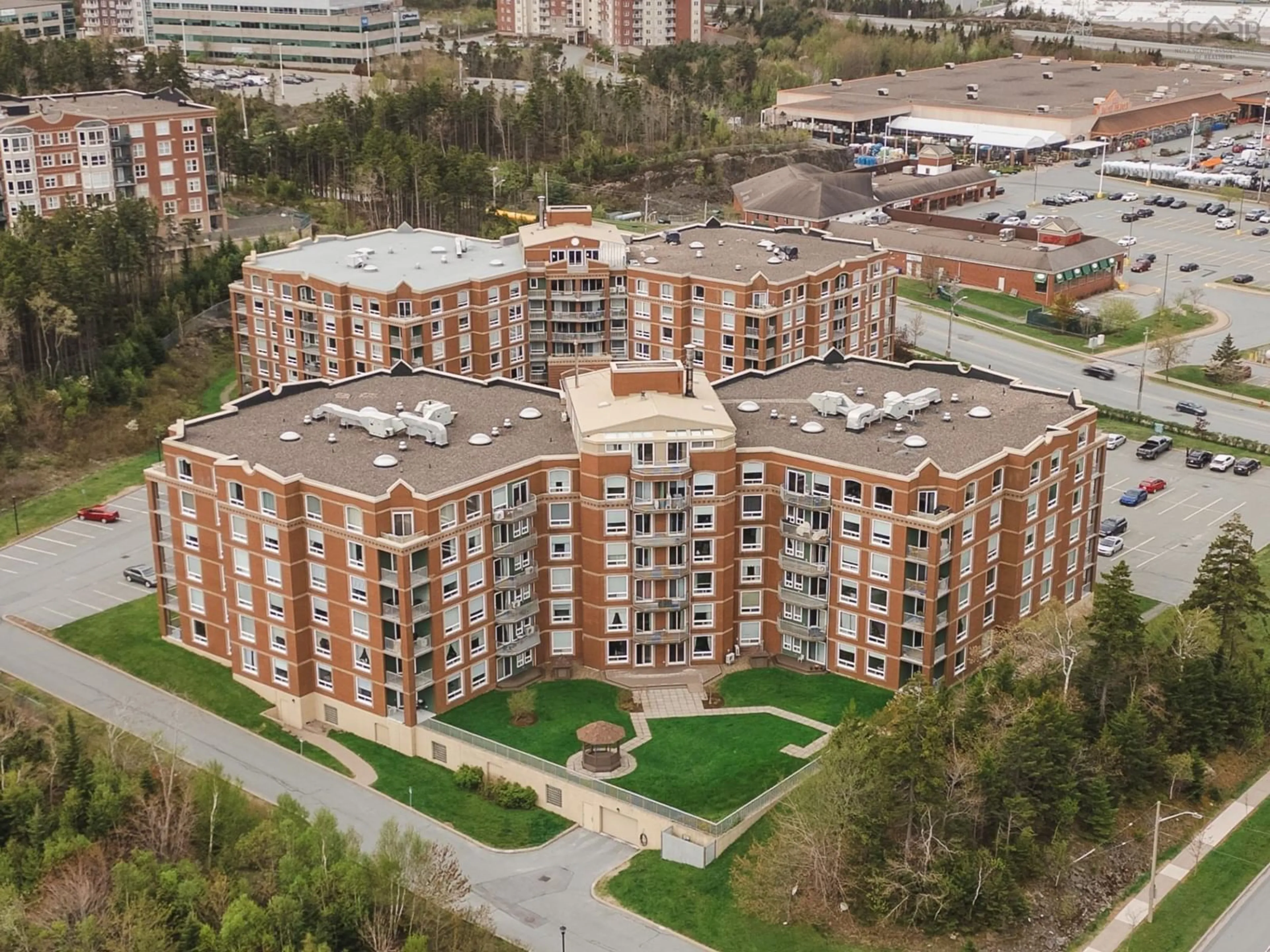 A pic from outside/outdoor area/front of a property/back of a property/a pic from drone, city buildings view from balcony for 10 Regency Park Dr #701, Halifax Nova Scotia B3S 1P2