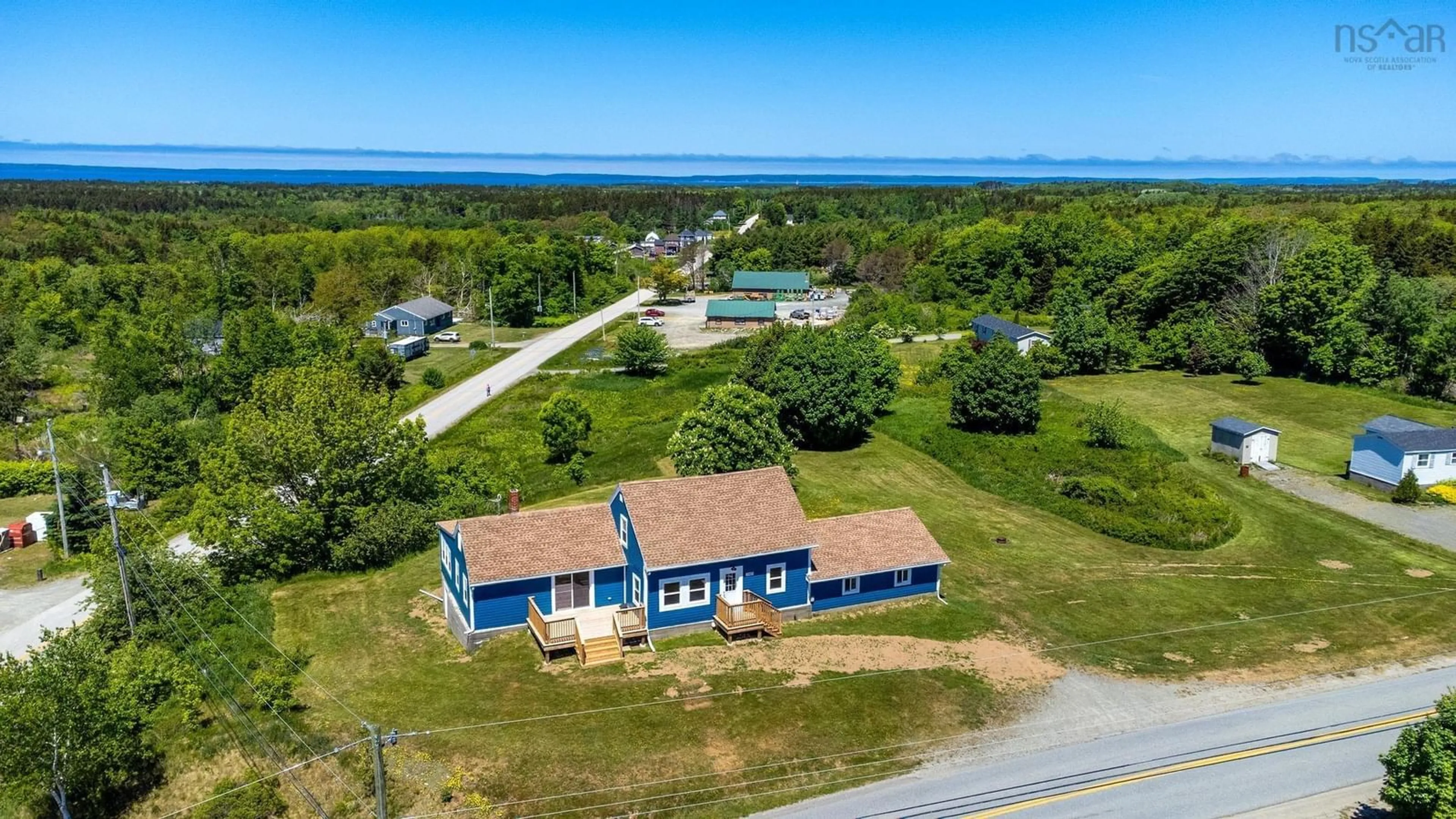 A pic from outside/outdoor area/front of a property/back of a property/a pic from drone, water/lake/river/ocean view for 3597 Second Division Rd, Concession Nova Scotia B0W 1M0
