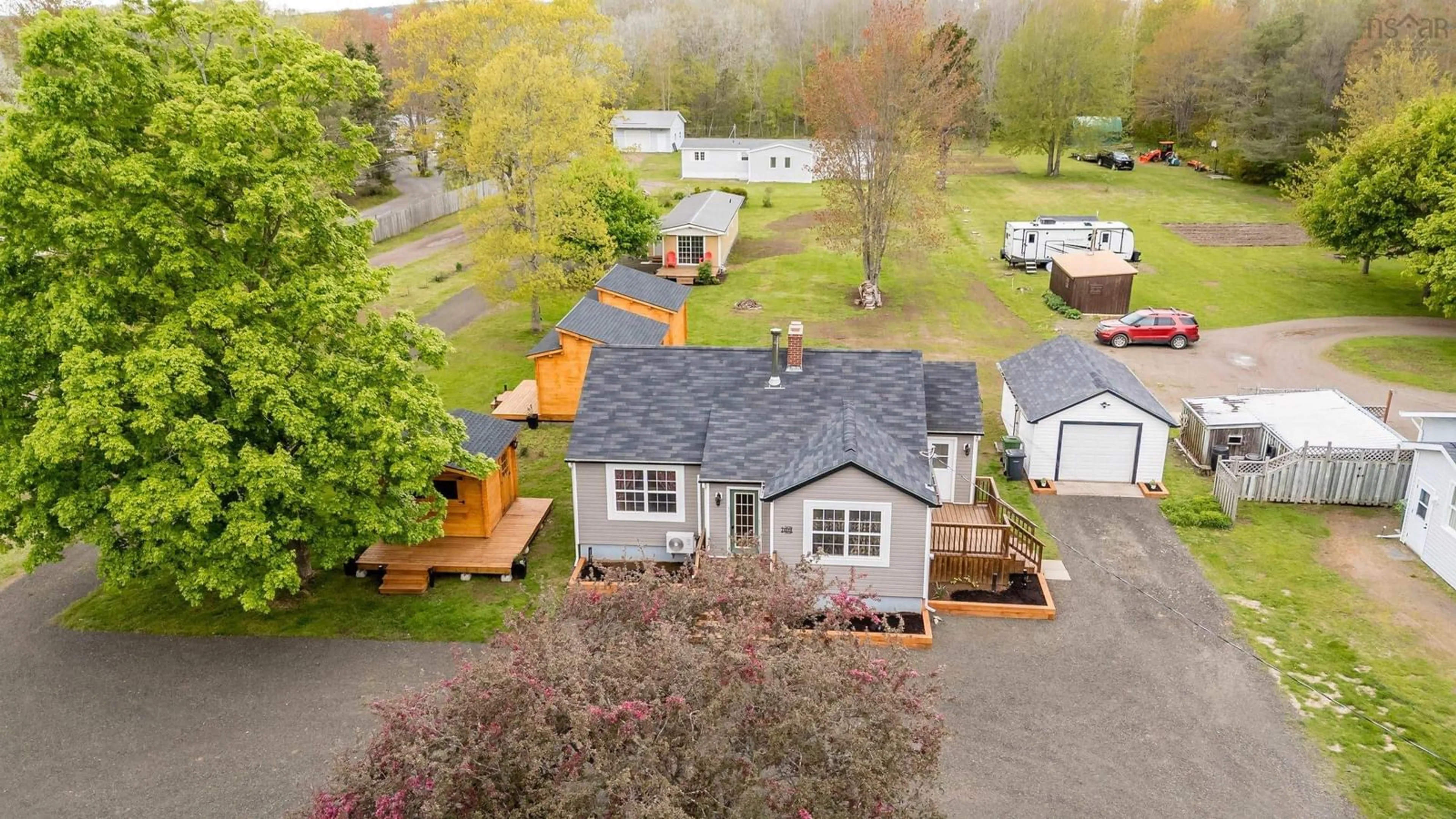 A pic from outside/outdoor area/front of a property/back of a property/a pic from drone, street for 14537-14539 Highway 1, Wilmot Nova Scotia B0P 1W0