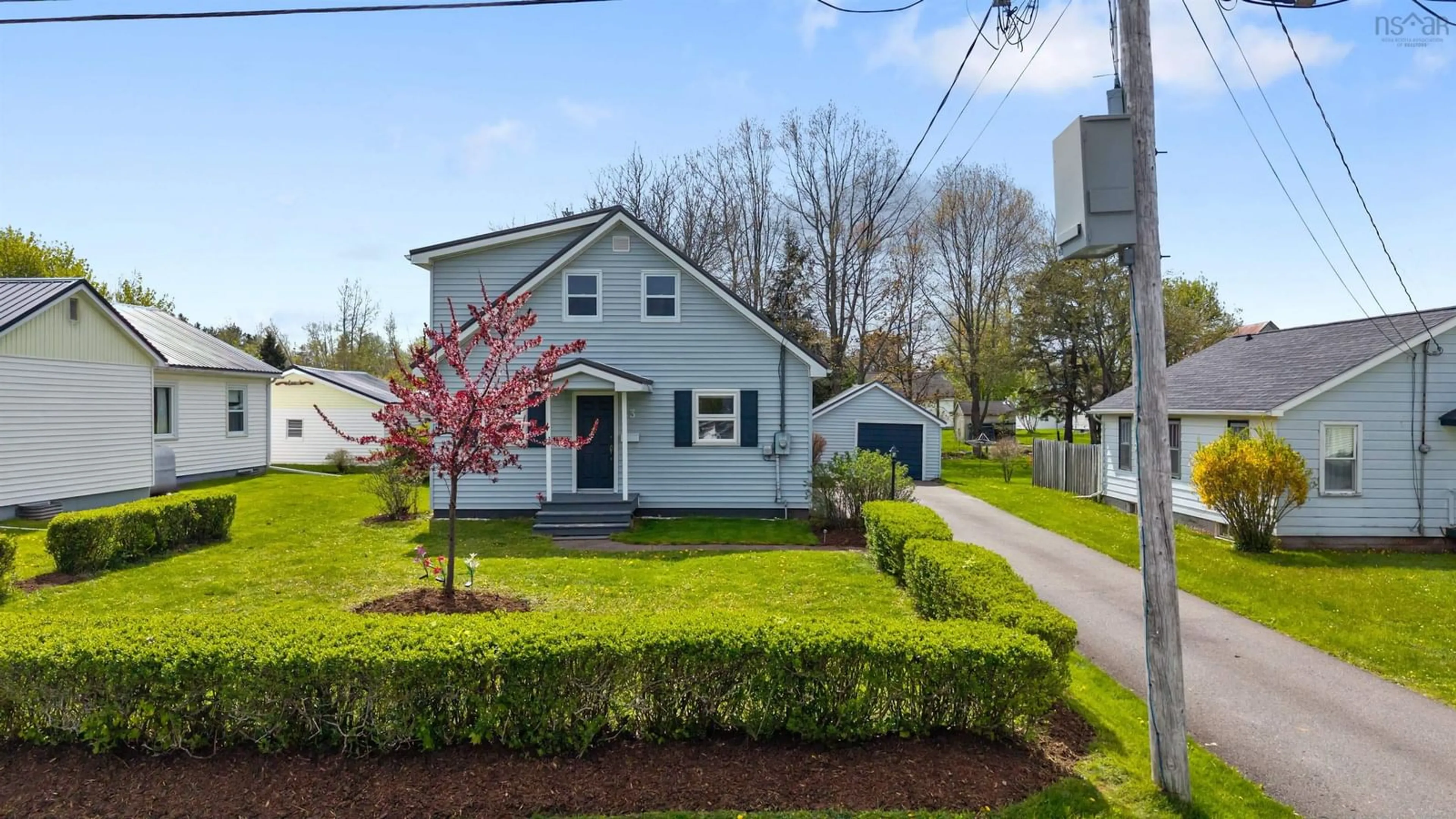 A pic from outside/outdoor area/front of a property/back of a property/a pic from drone, street for 43 Bigney Ave, Bible Hill Nova Scotia B2N 4M1
