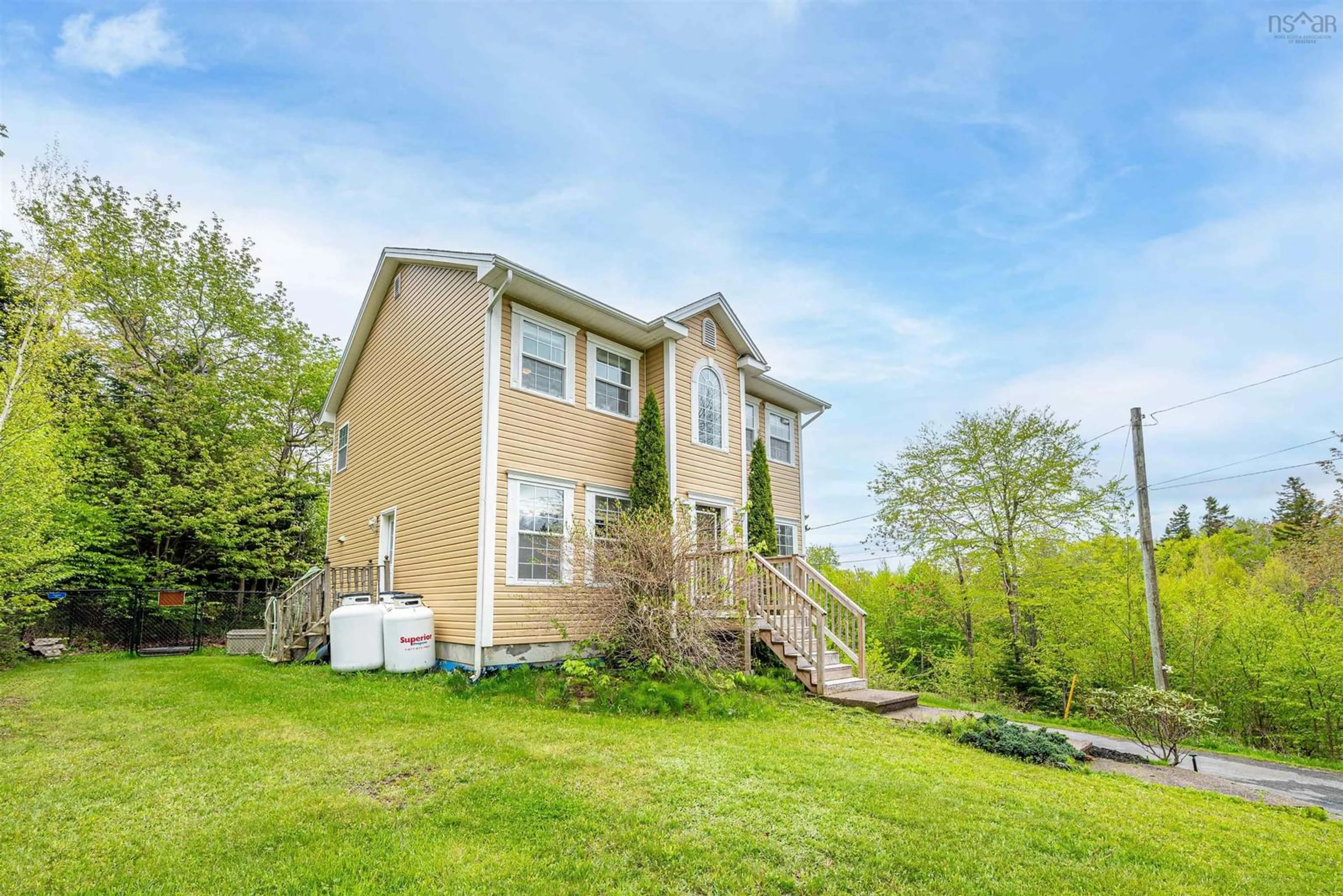 A pic from outside/outdoor area/front of a property/back of a property/a pic from drone, water/lake/river/ocean view for 130 Snowberry Crt, Middle Sackville Nova Scotia B4E 3H6
