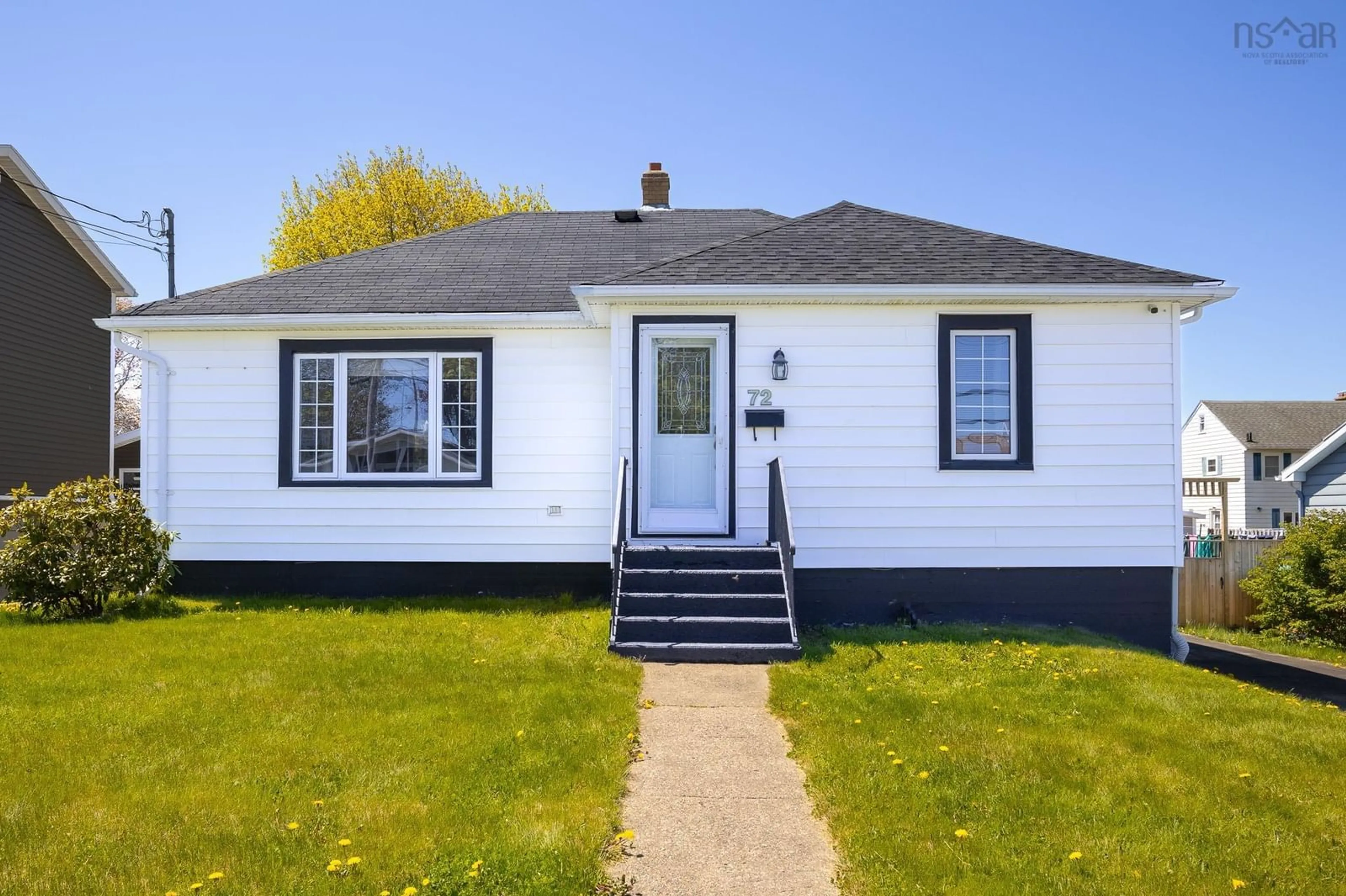 Home with vinyl exterior material, street for 72 Harbourview Drive, Sydney Nova Scotia B1S 2A9