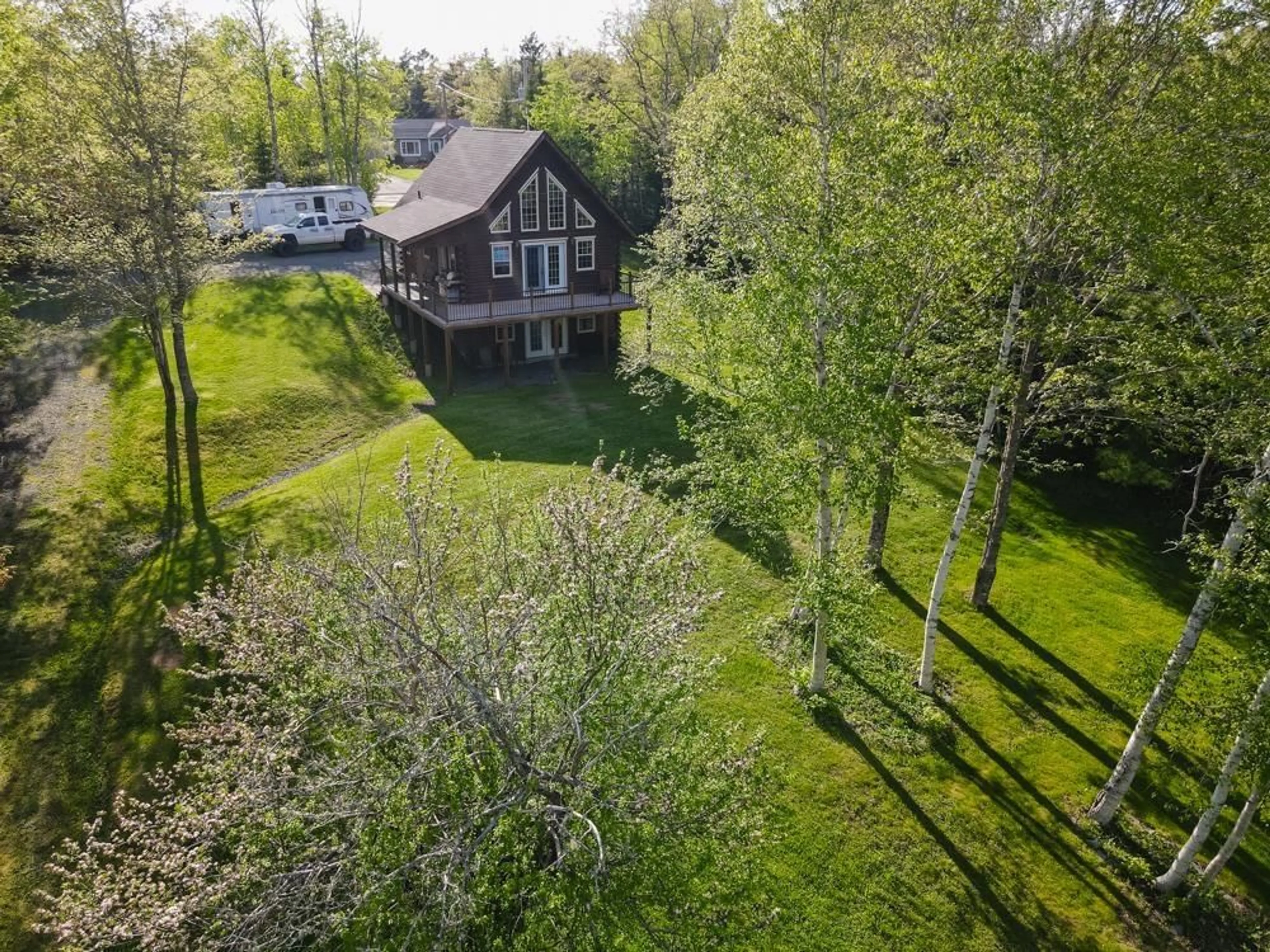 A pic from outside/outdoor area/front of a property/back of a property/a pic from drone, forest/trees view for 202 Lakecrest Dr, Mount Uniacke Nova Scotia B0N 1Z0