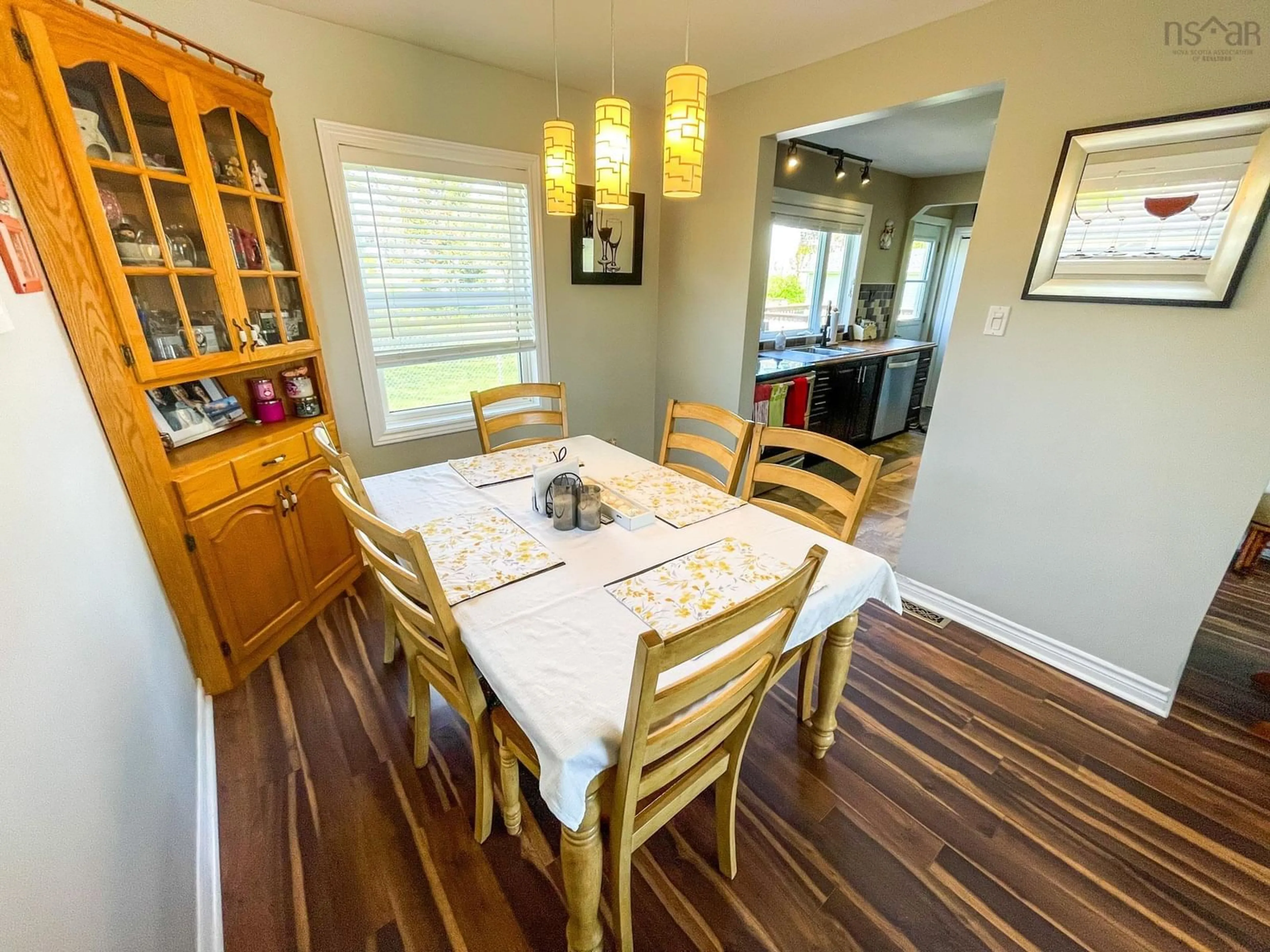 Dining room, wood/laminate floor for 45 Avalon Dr, Sydney River Nova Scotia B1R 1P5