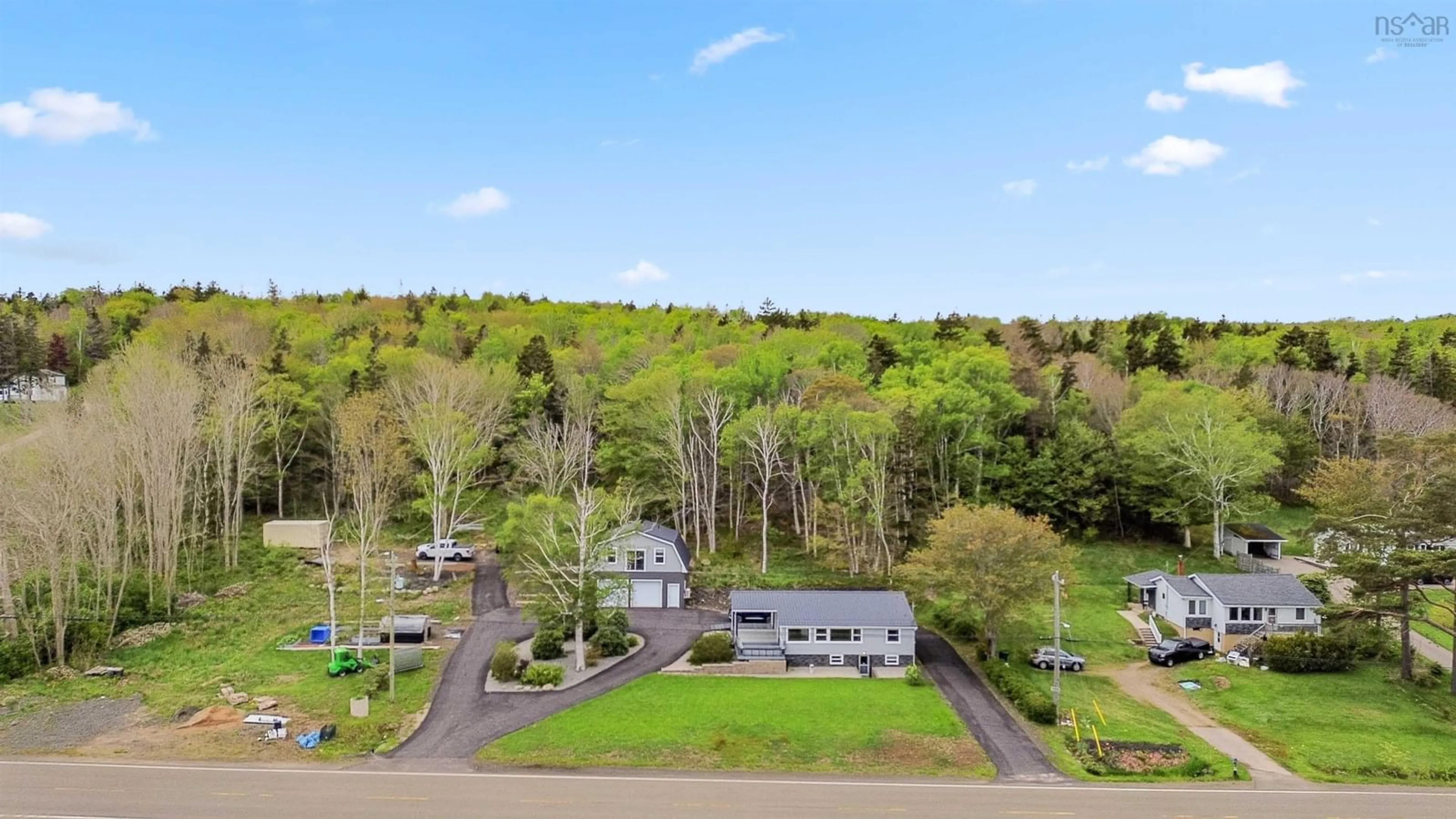 A pic from outside/outdoor area/front of a property/back of a property/a pic from drone, water/lake/river/ocean view for 377 Shore Rd, Bay View Nova Scotia B0V 1A0