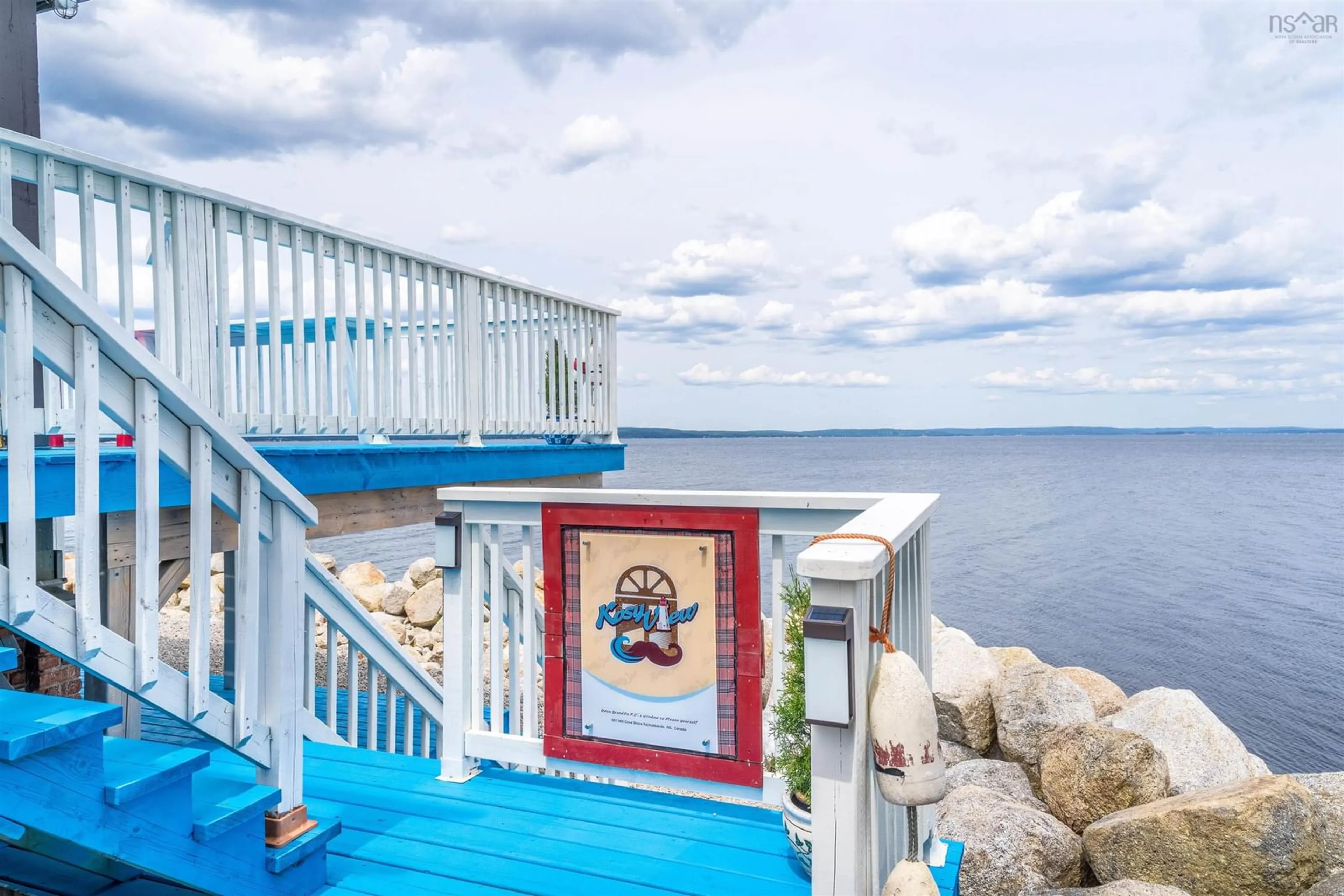 Patio, water/lake/river/ocean view for 501 Mill Cove Shore Rd, Birchy Head Nova Scotia B0J 1T0