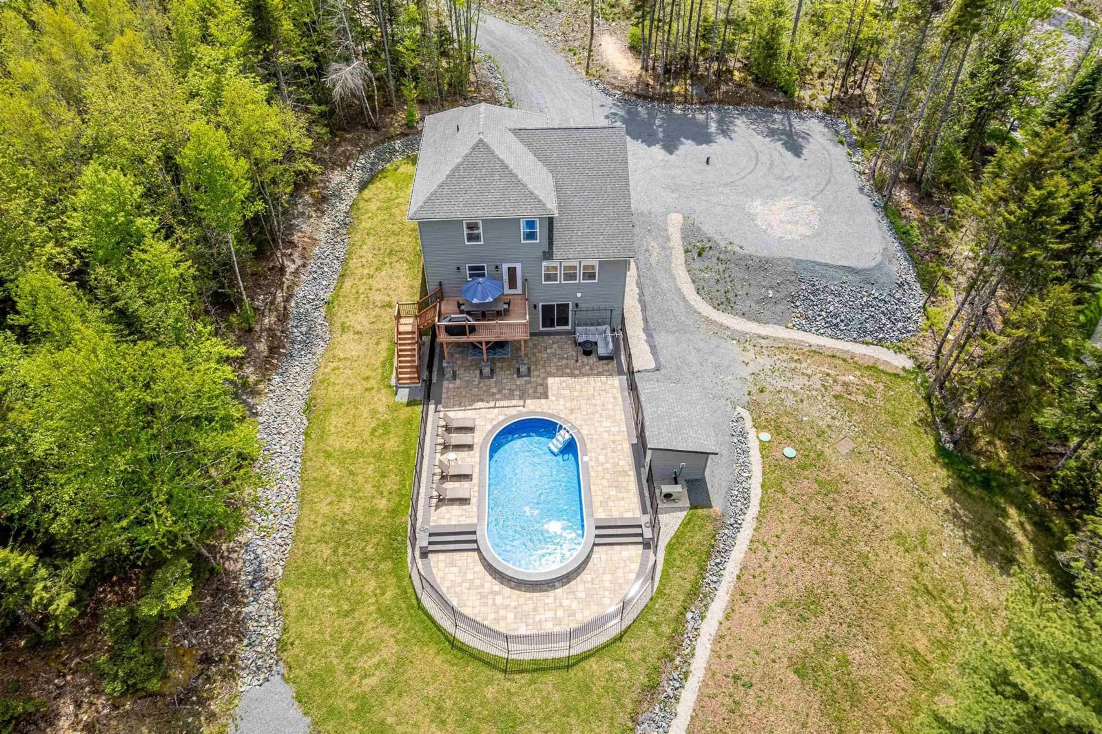 A pic from outside/outdoor area/front of a property/back of a property/a pic from drone, water/lake/river/ocean view for 159 Magenta Dr, Middle Sackville Nova Scotia B4E 0M7