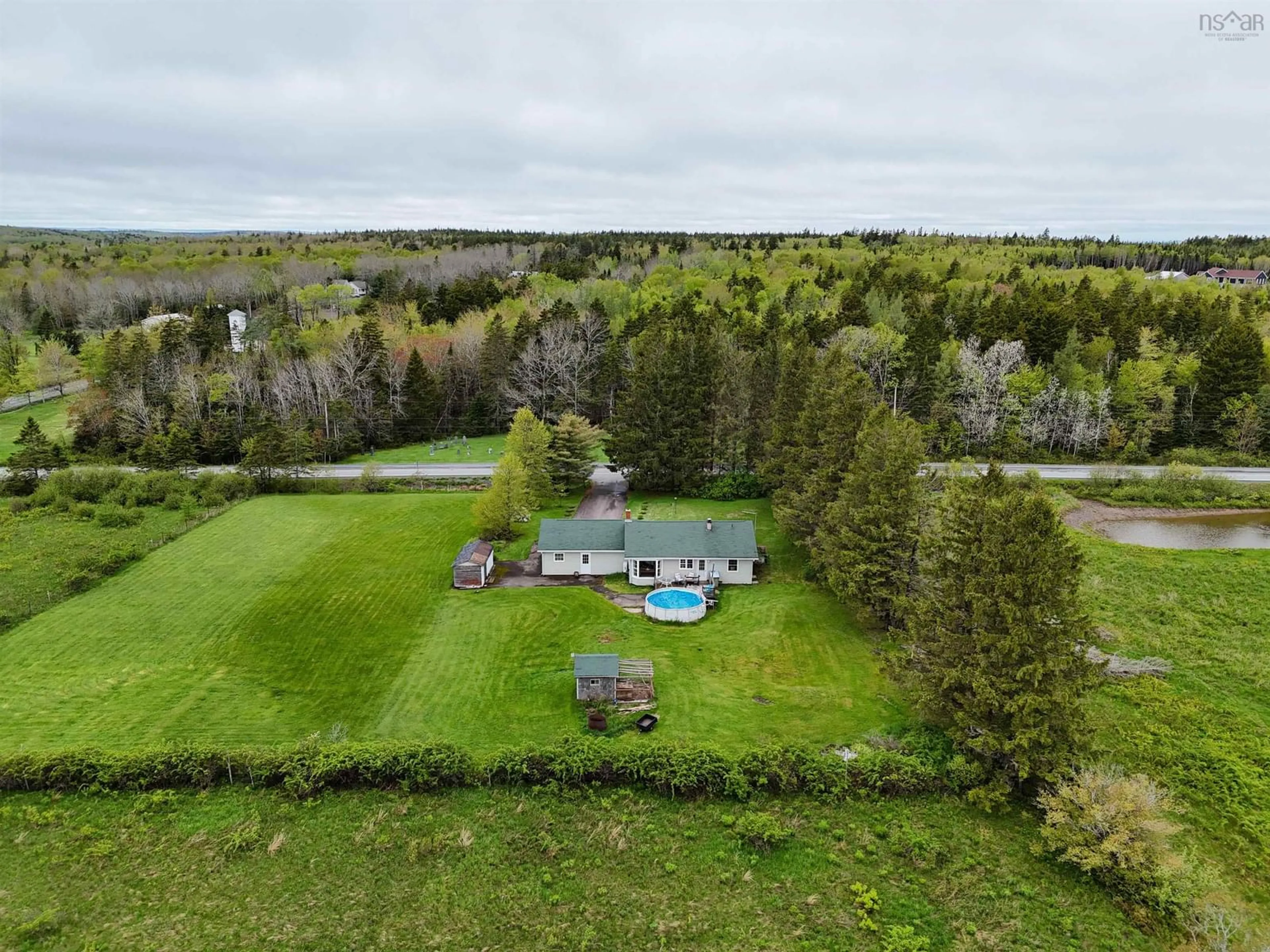 A pic from outside/outdoor area/front of a property/back of a property/a pic from drone, water/lake/river/ocean view for 1540 South Rawdon Rd, Mount Uniacke Nova Scotia B0N 1Z0