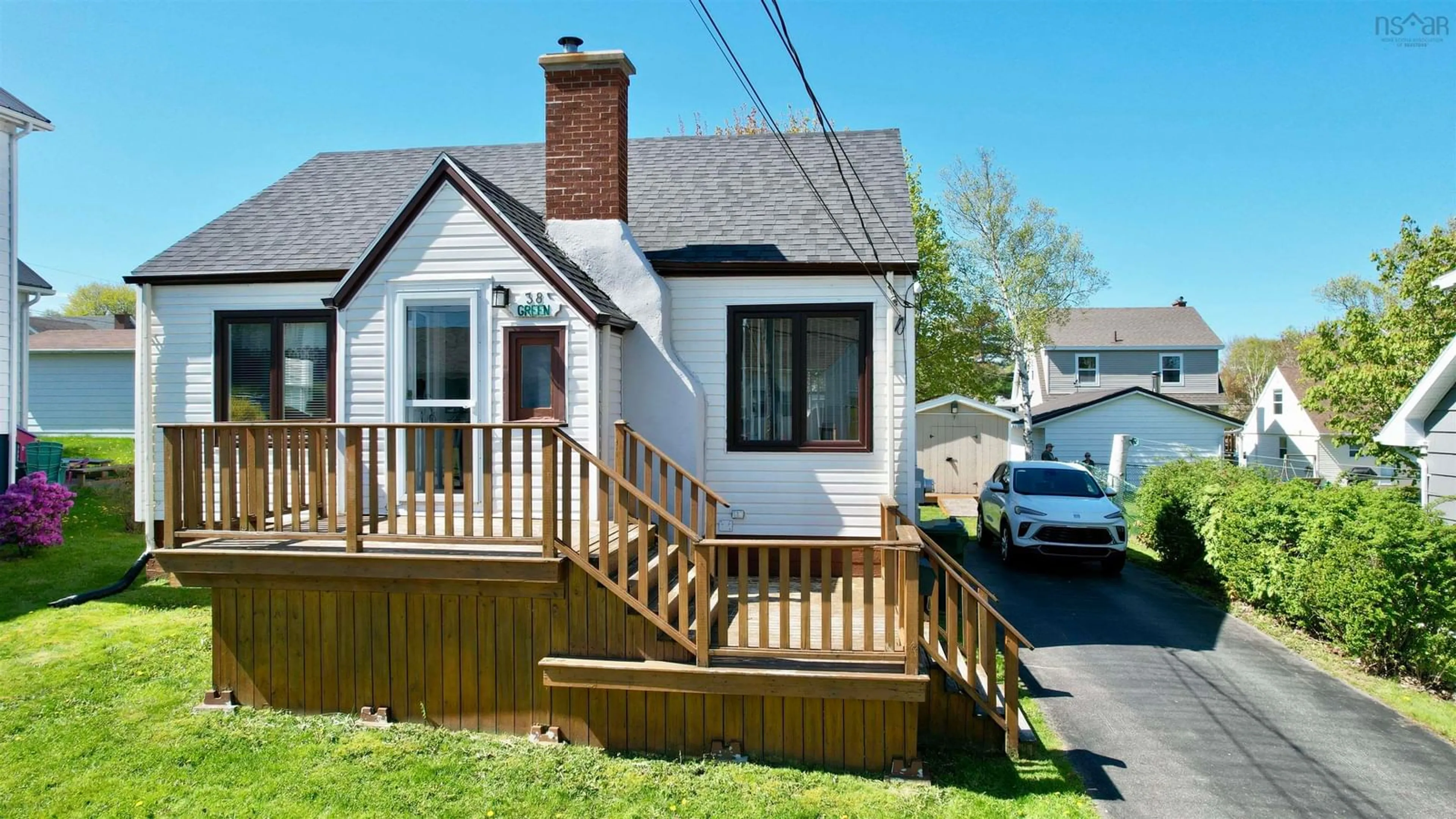 Home with vinyl exterior material, street for 38 Harbourview Dr, Sydney Nova Scotia B1S 2A6