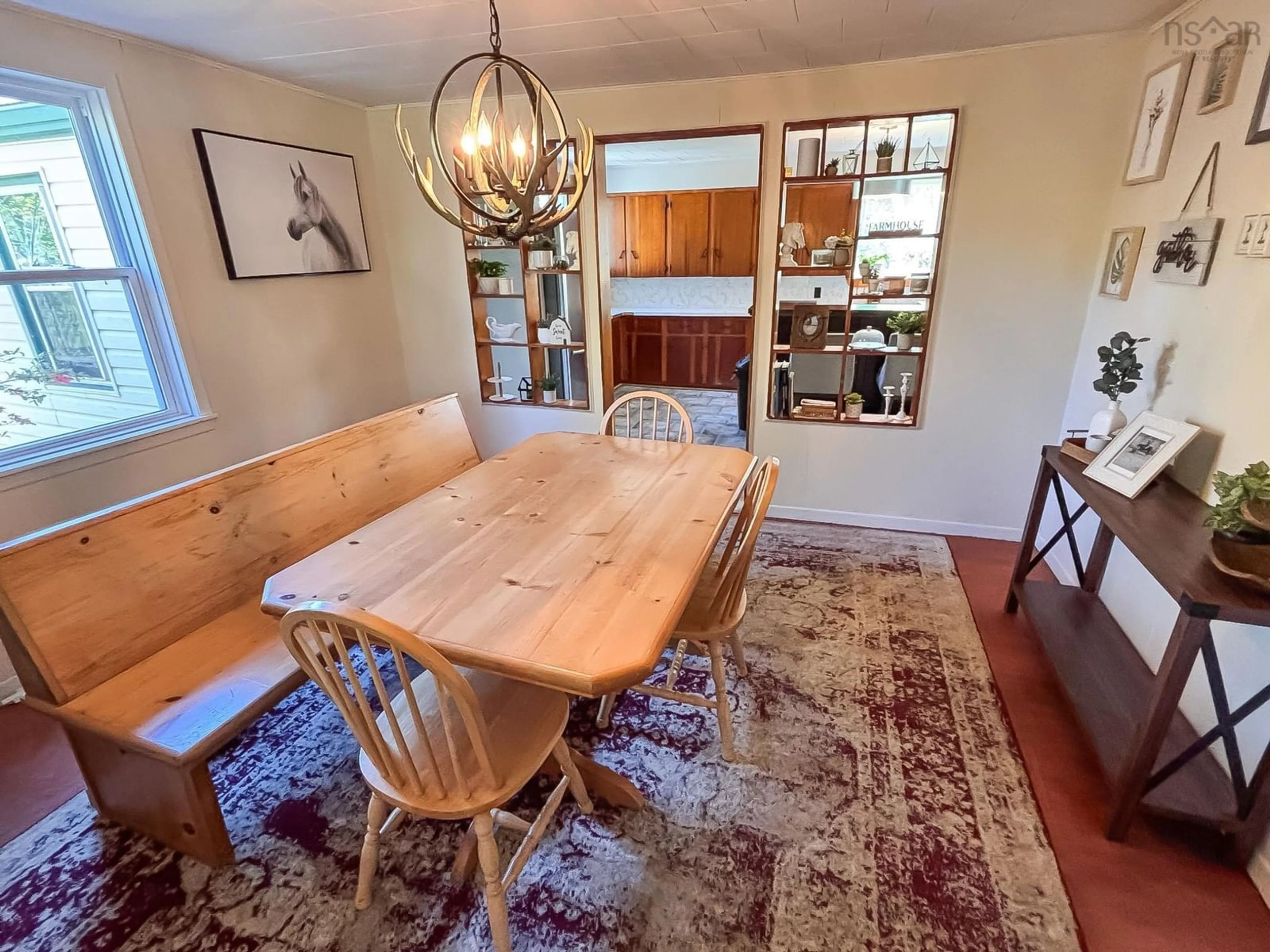 Dining room, wood/laminate floor for 4215 Highway 208, Pleasant River Nova Scotia B0T 1X0