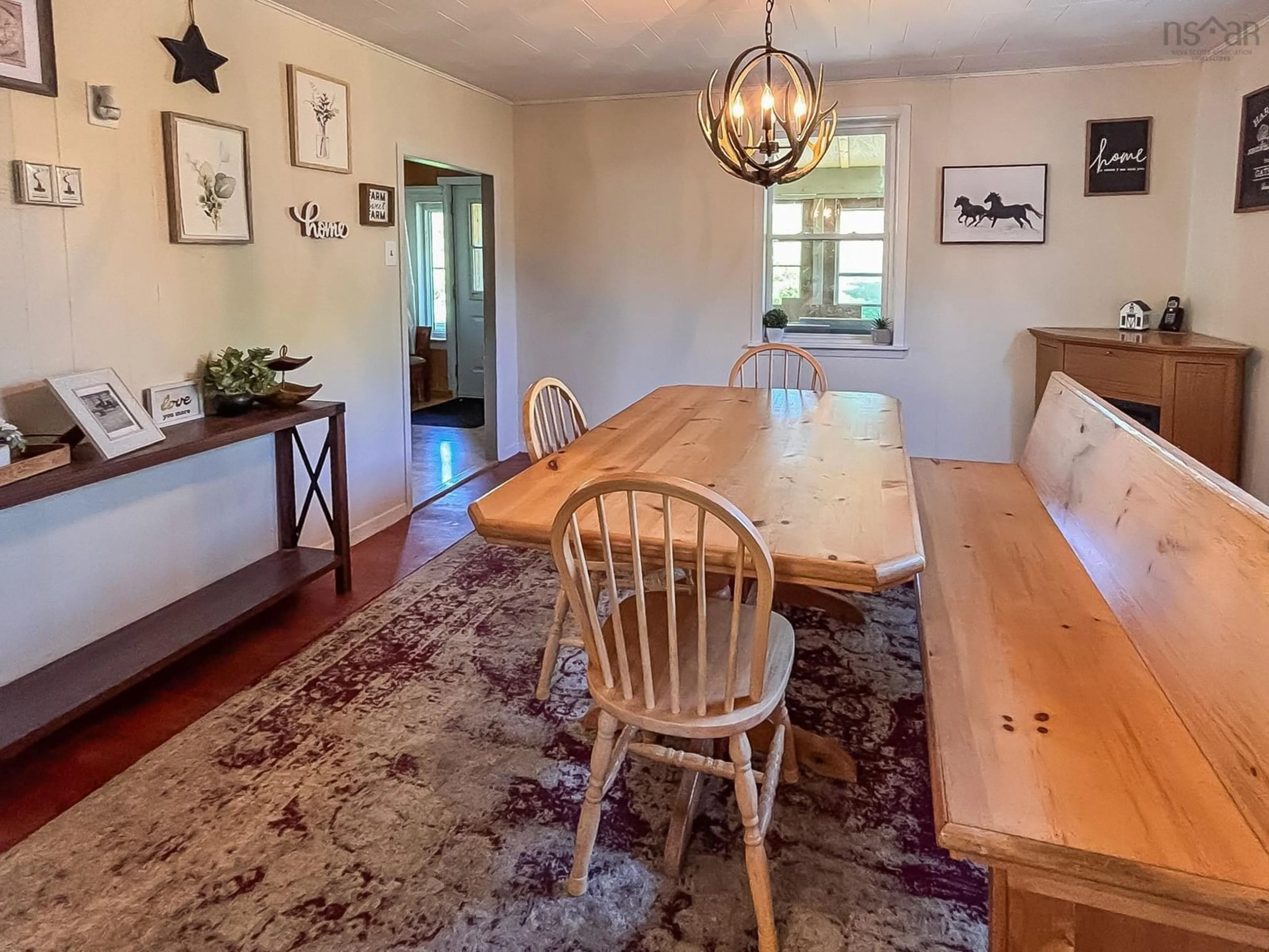 Dining room, wood/laminate floor for 4215 Highway 208, Pleasant River Nova Scotia B0T 1X0