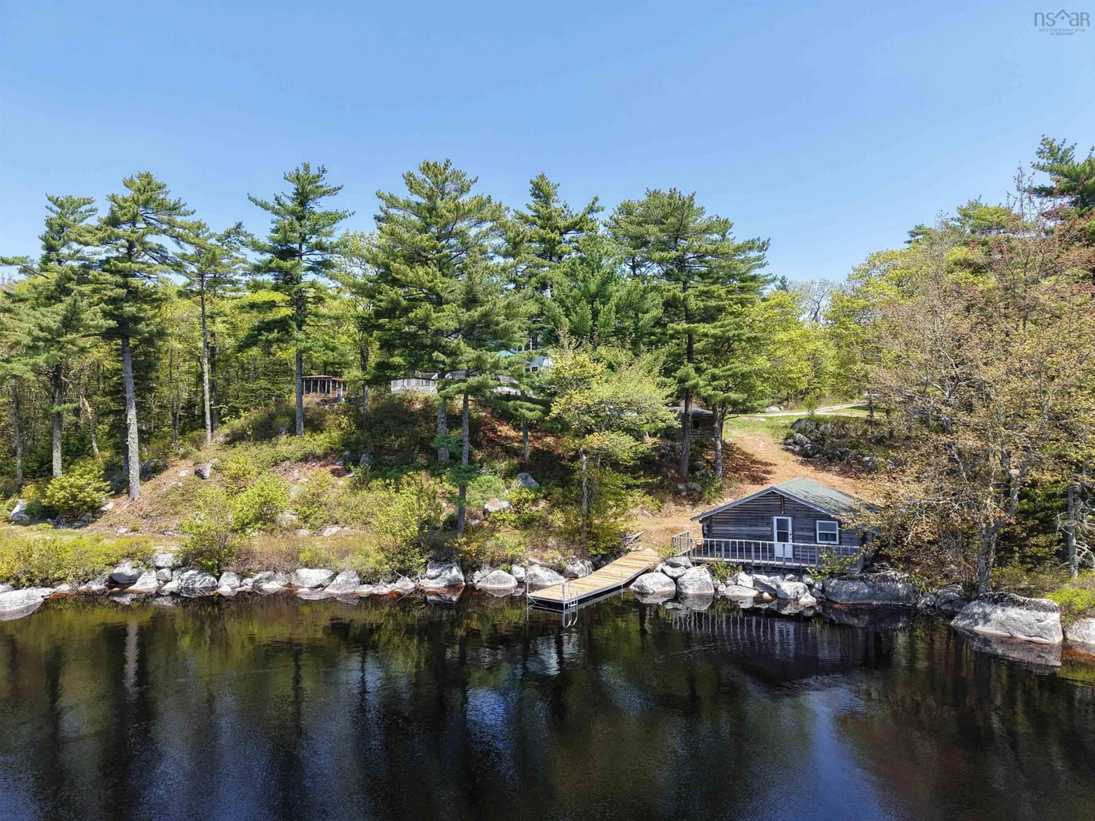 A pic from outside/outdoor area/front of a property/back of a property/a pic from drone, water/lake/river/ocean view for 397 Peters Dr, Upper Ohio Nova Scotia B0T 1W0