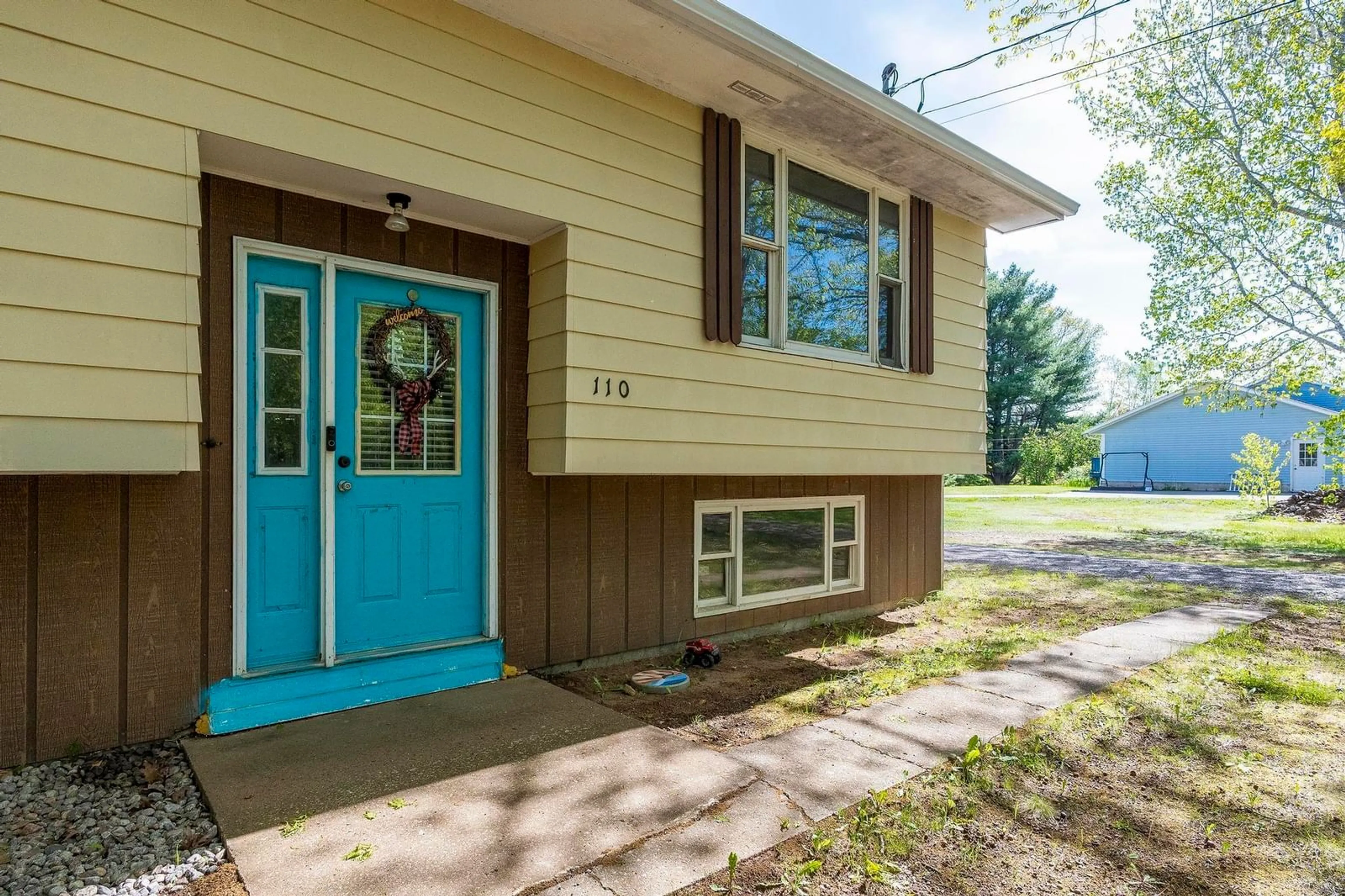 Home with vinyl exterior material, street for 110 Hall Rd, South Greenwood Nova Scotia B0P 1R0