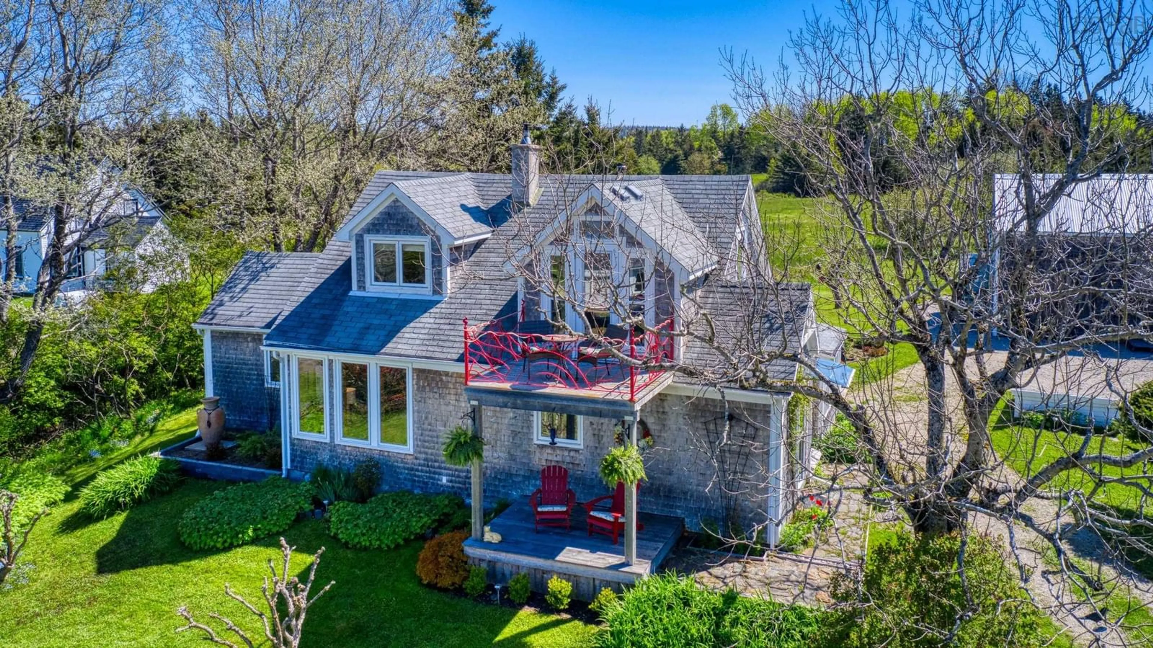 A pic from outside/outdoor area/front of a property/back of a property/a pic from drone, water/lake/river/ocean view for 54 Gates Road, Blandford Nova Scotia B0J 1T0