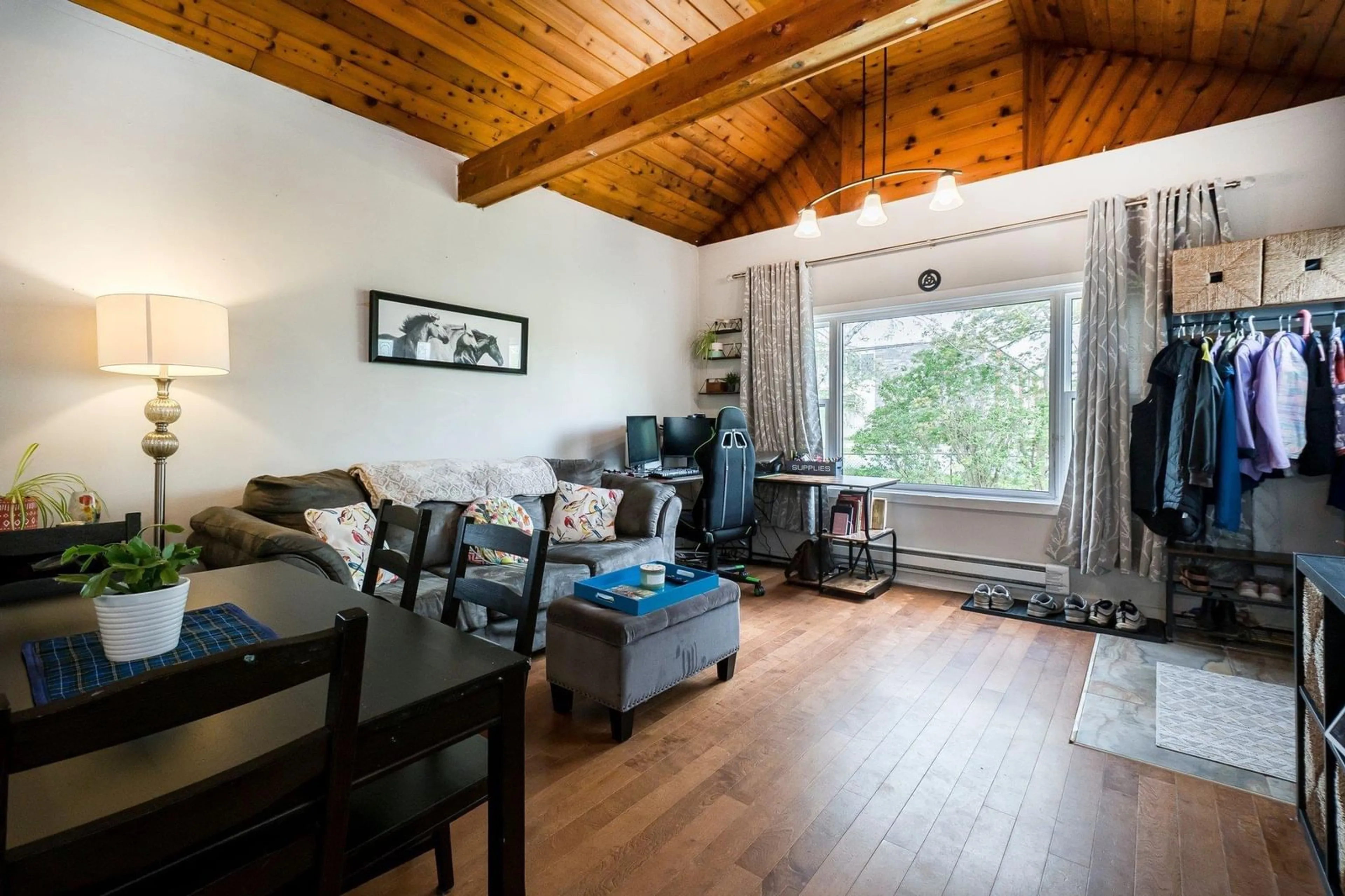 Living room with furniture, wood/laminate floor for 8 Jackson Rd, Dartmouth Nova Scotia B3A 4A3