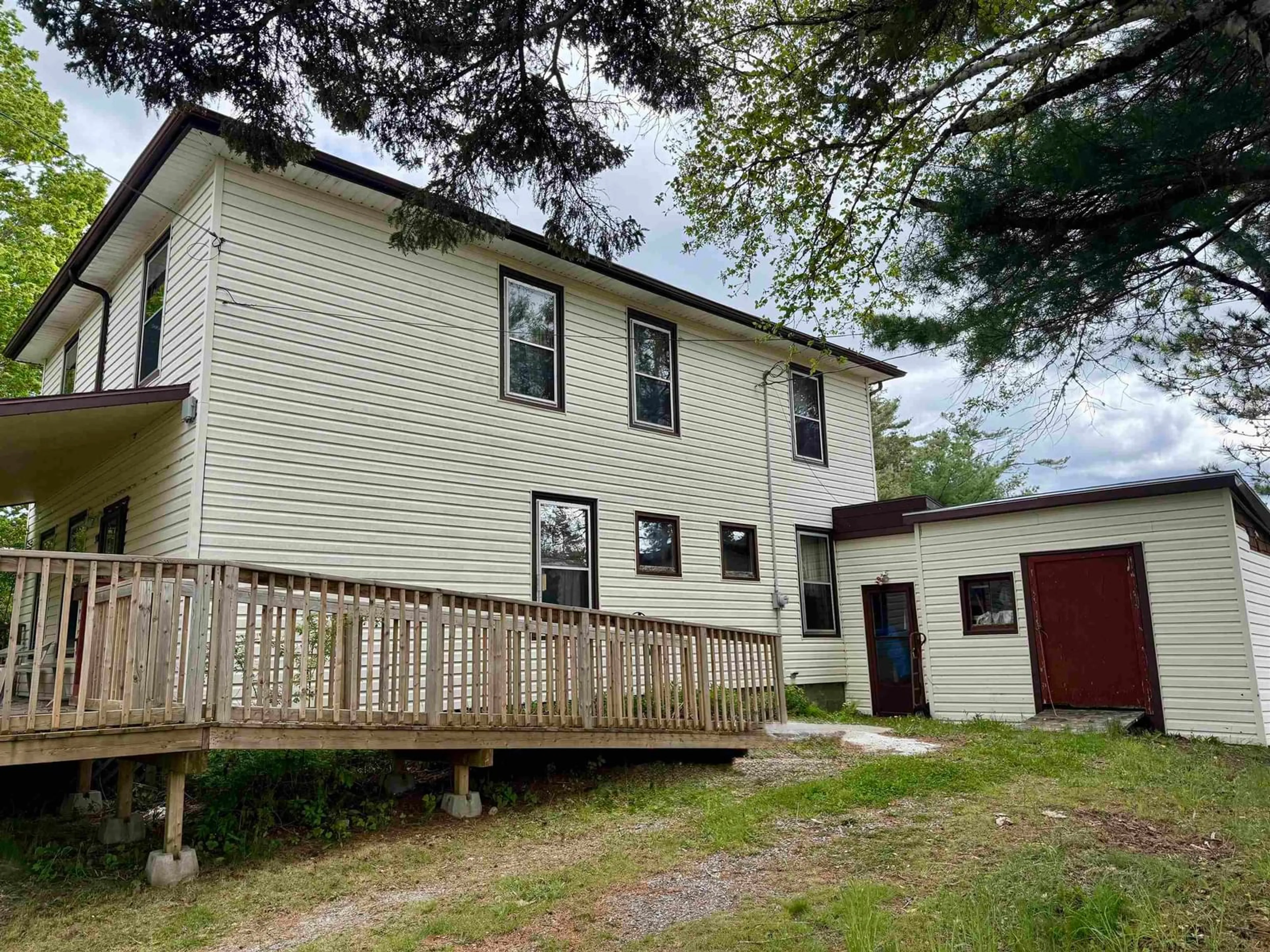 A pic from outside/outdoor area/front of a property/back of a property/a pic from drone, building for 316 Highway 3, Sable River Nova Scotia B0T 1V0