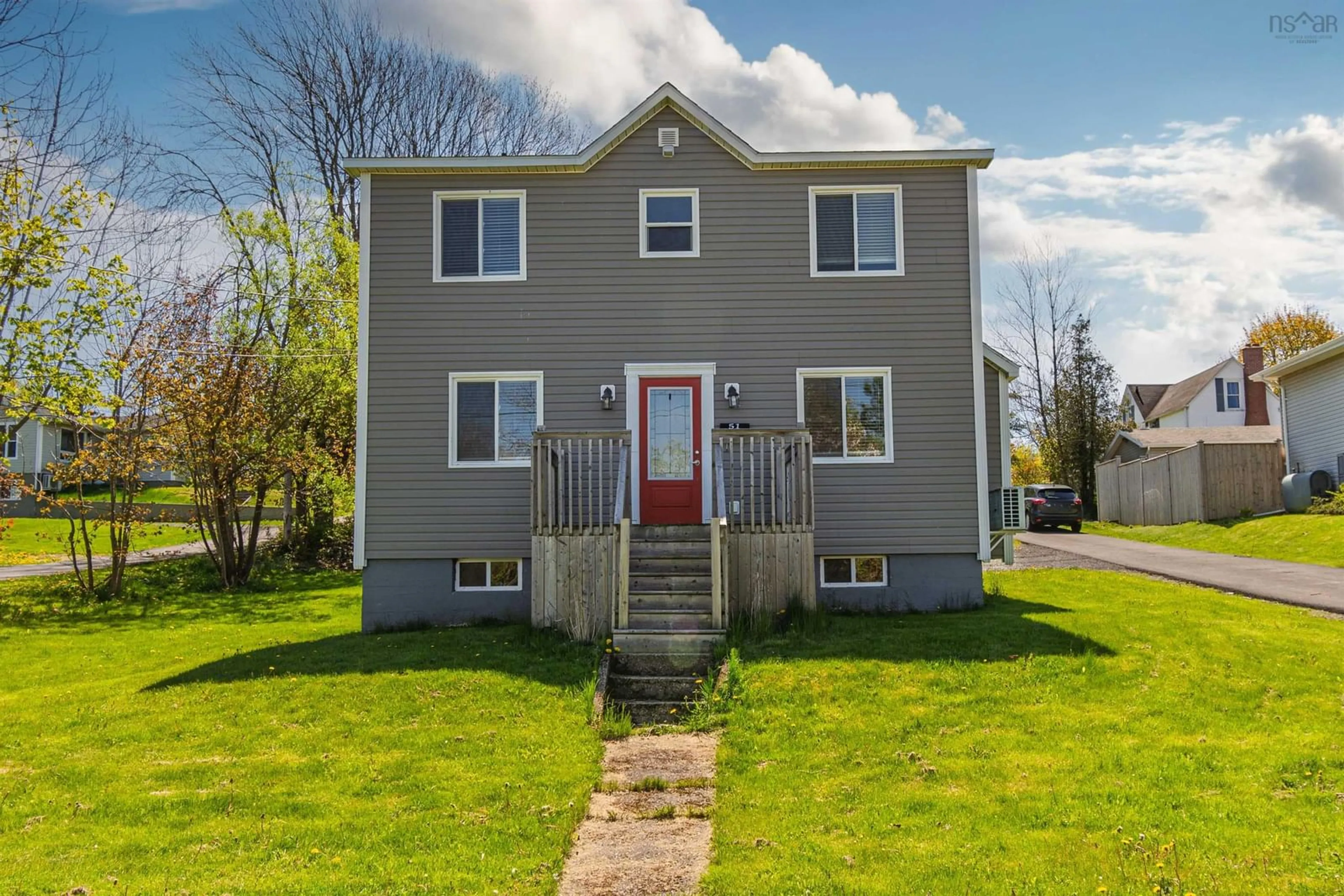 Home with vinyl exterior material, street for 51 Old Kings Rd, Sydney Nova Scotia B1N 1K4
