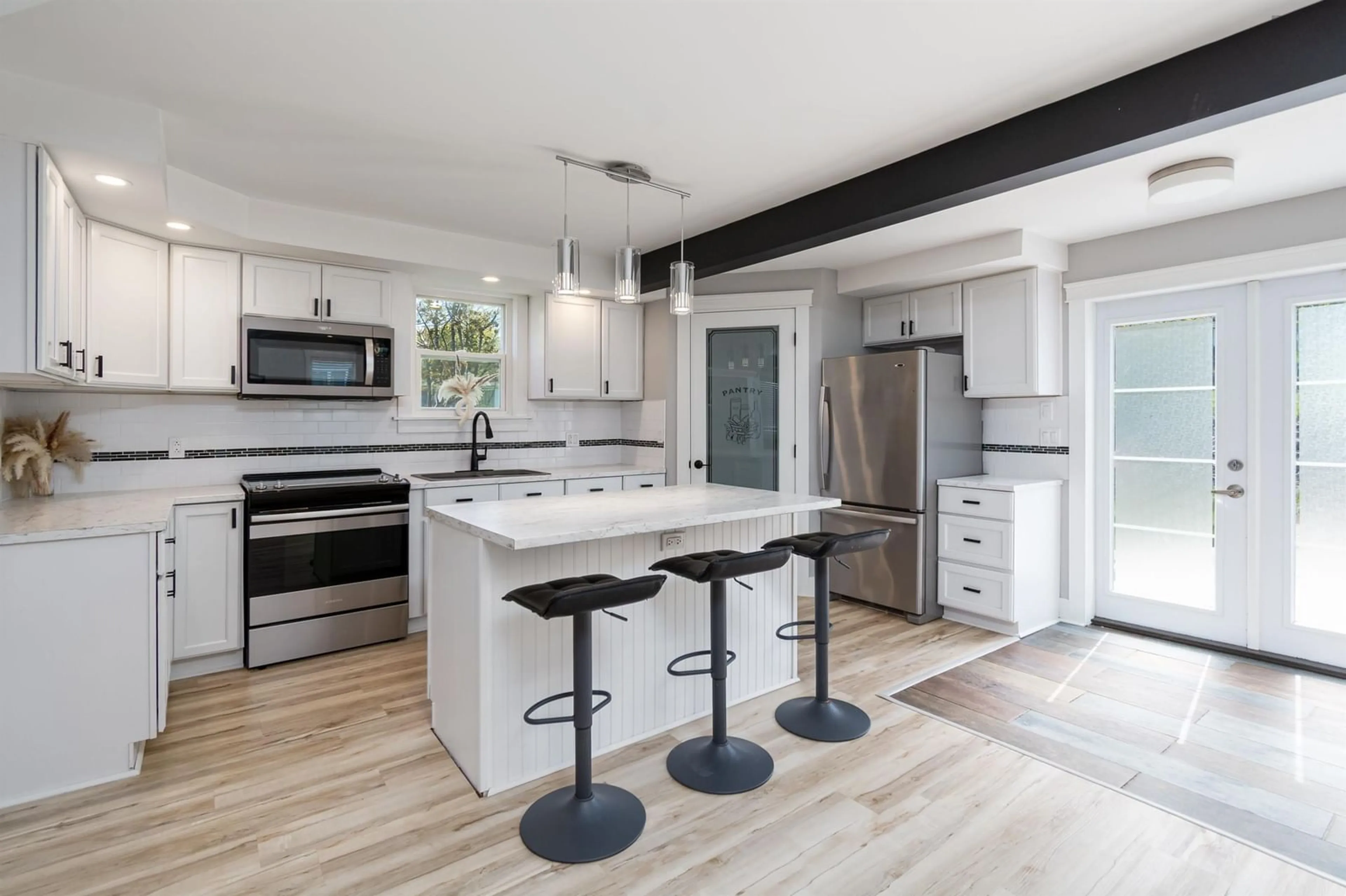 Open concept kitchen, ceramic/tile floor for 51 Old Kings Rd, Sydney Nova Scotia B1N 1K4